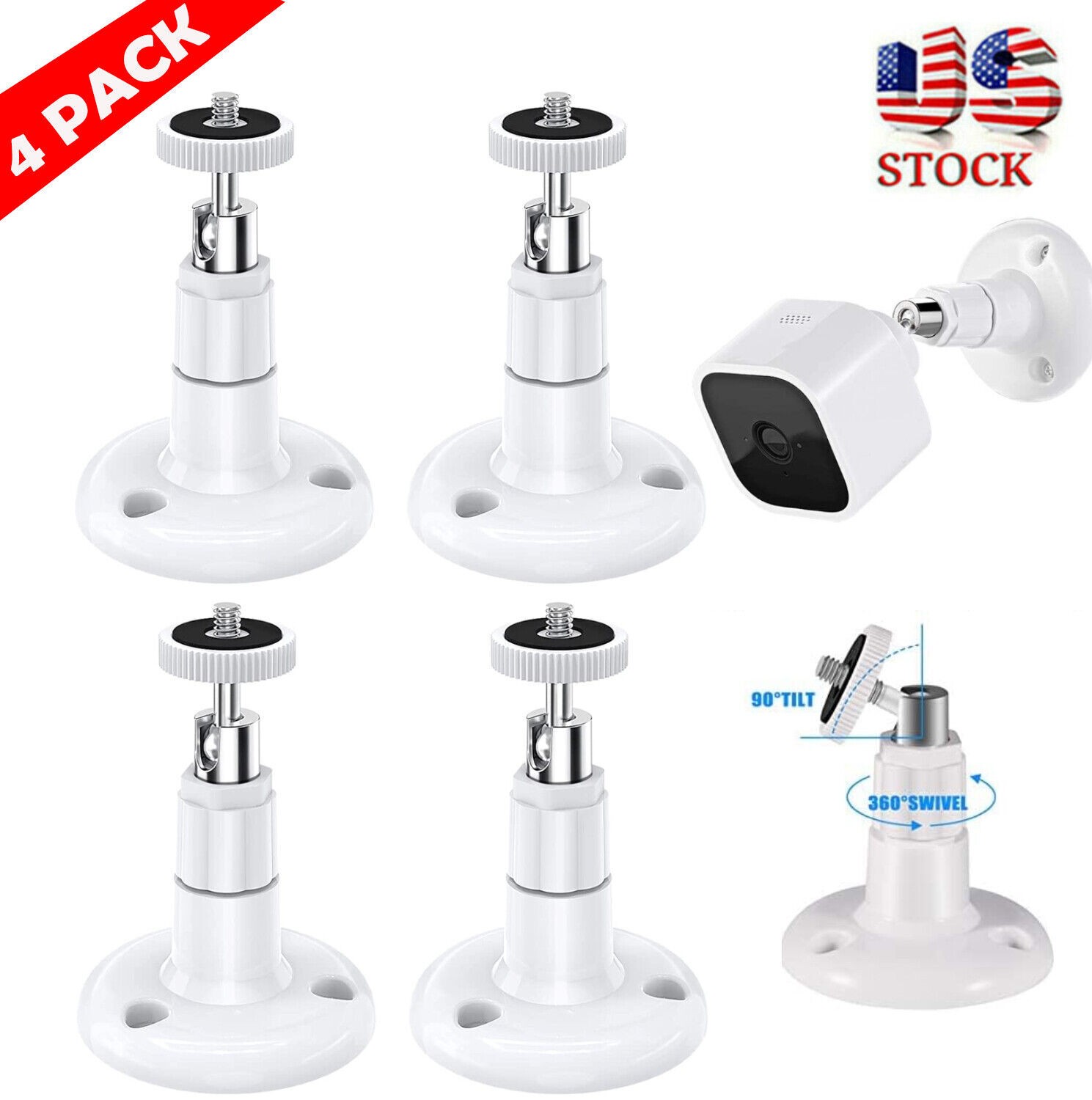 4Pcs Security Camera Wall Mount Bracket Holder Stand For Arlo Pro Indoor Outdoor