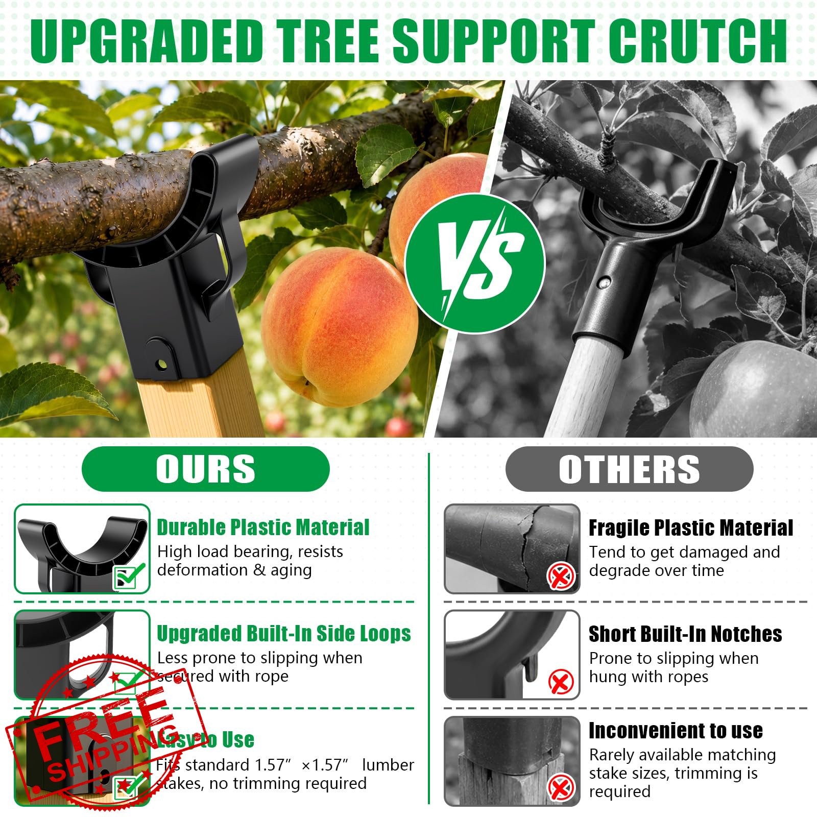 KJX 2 Pack Tree Crutches Black