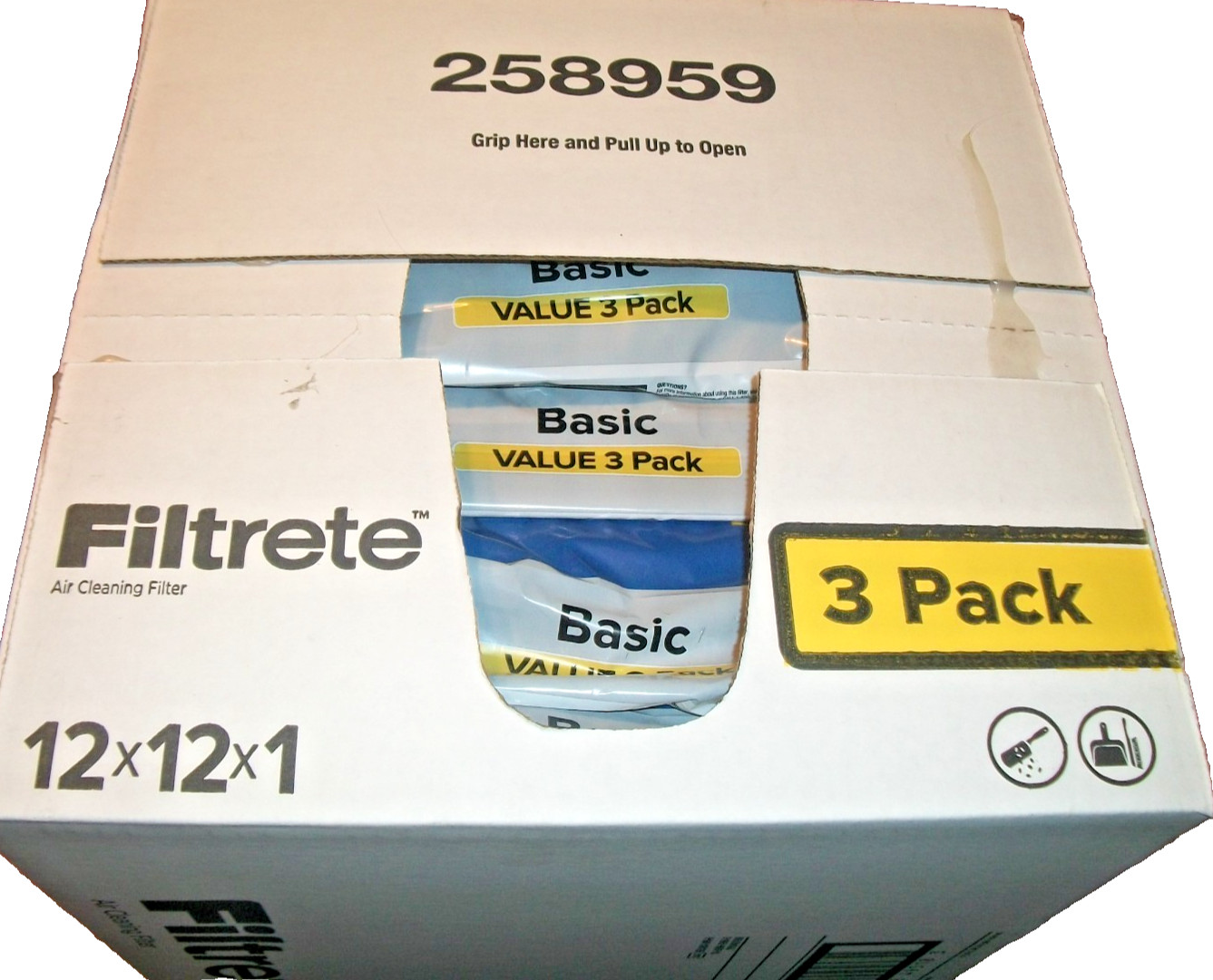 Full Case of 18 3M Filtrete Basic Air Filter 90 Day 12 X 12 X 1 Pleated Furnace