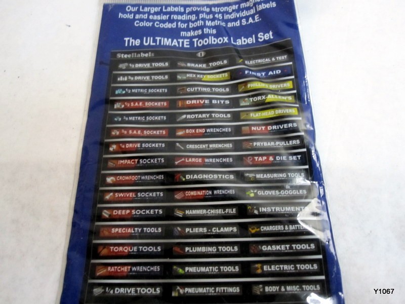 Ultimate Blue Magnetic TOOLBOX LABELS fits all tool chest & cabinets
