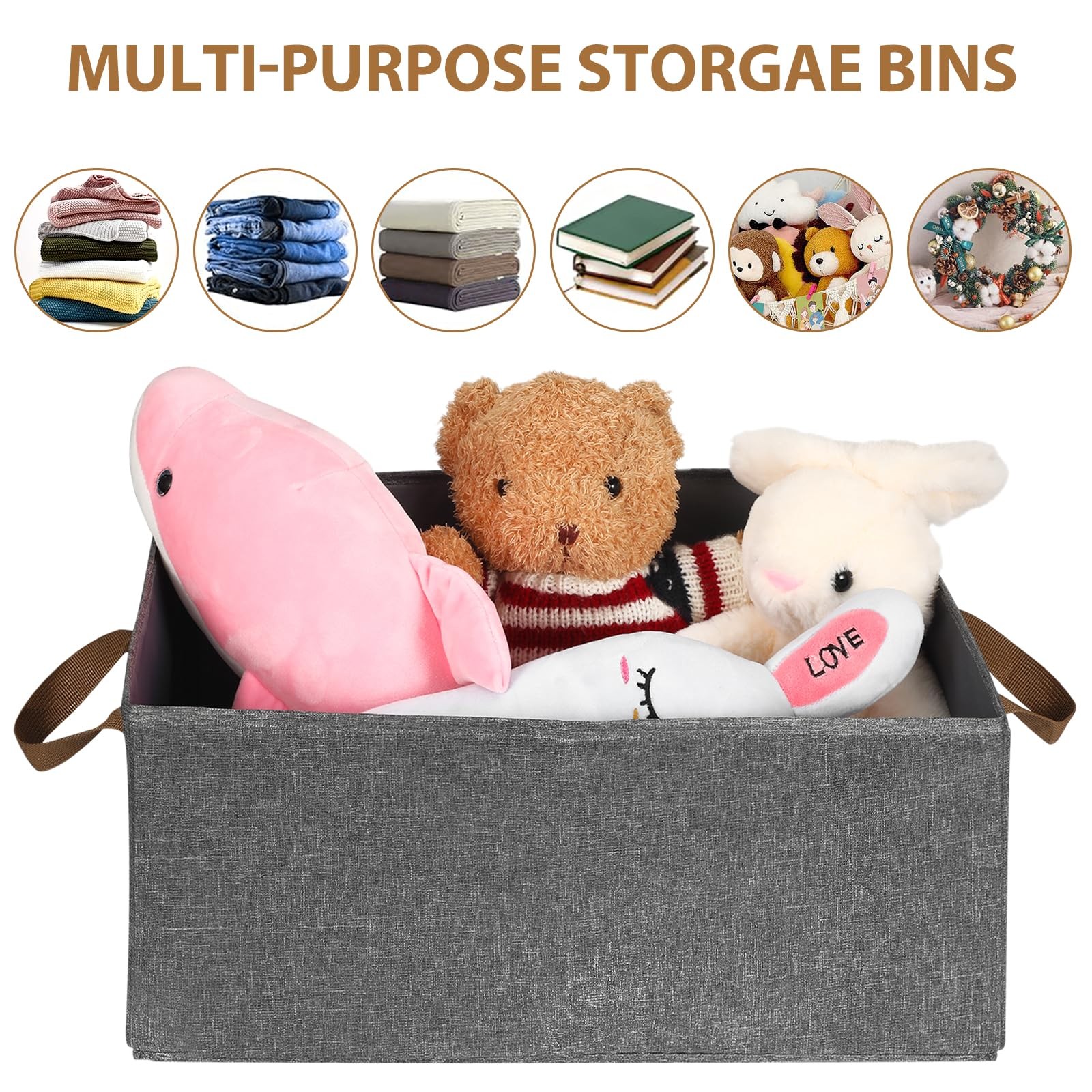 10 Pack Large Capacity Storage Bins Closet Organizer System, Sturdy Foldable ...