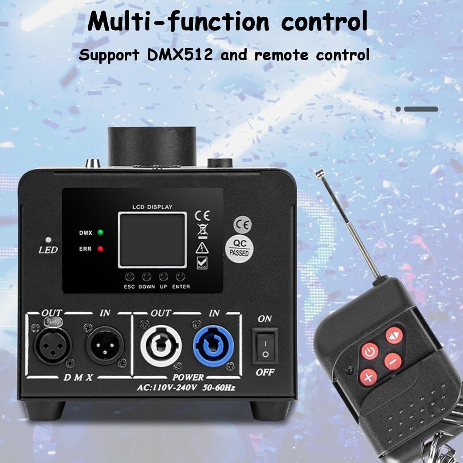 Confetti Machine, Professional Electric Confetti Launcher, DMX/Remote Control