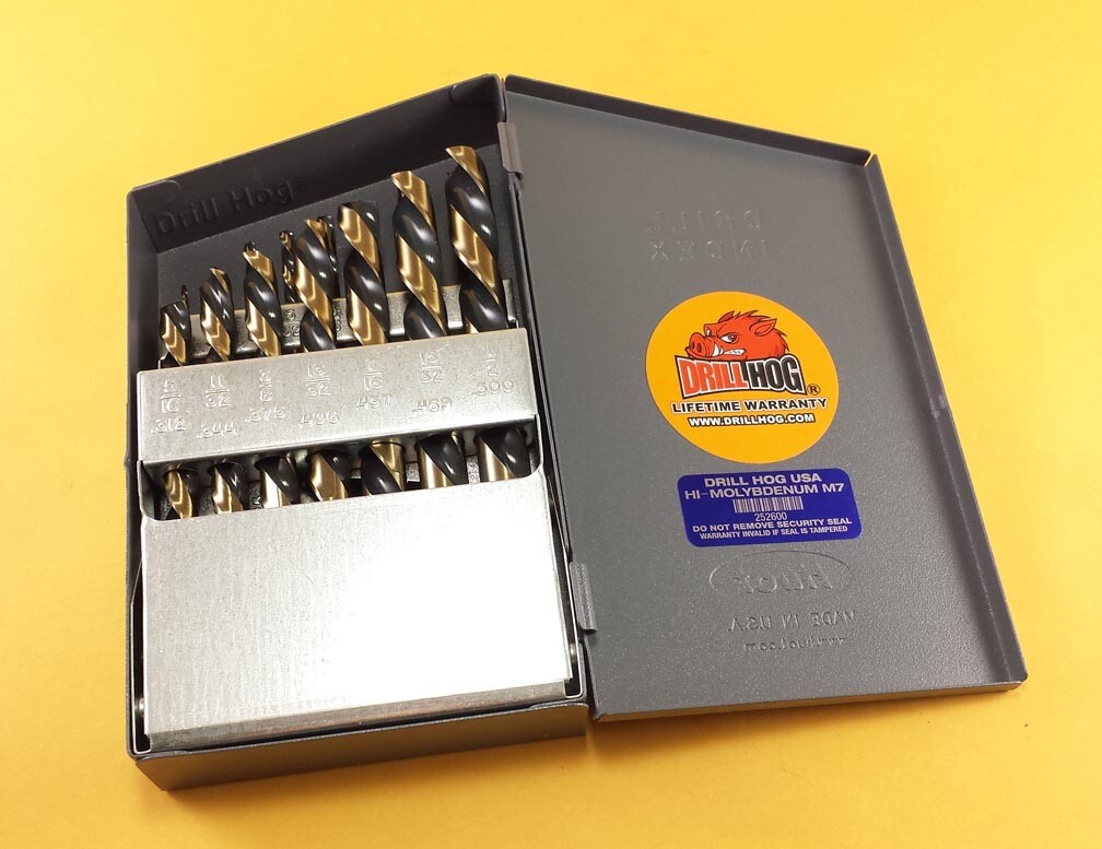 15 Pc Left Hand Drill Bit Set Reverse Drill Flutes Lifetime Warranty Drill Hog®