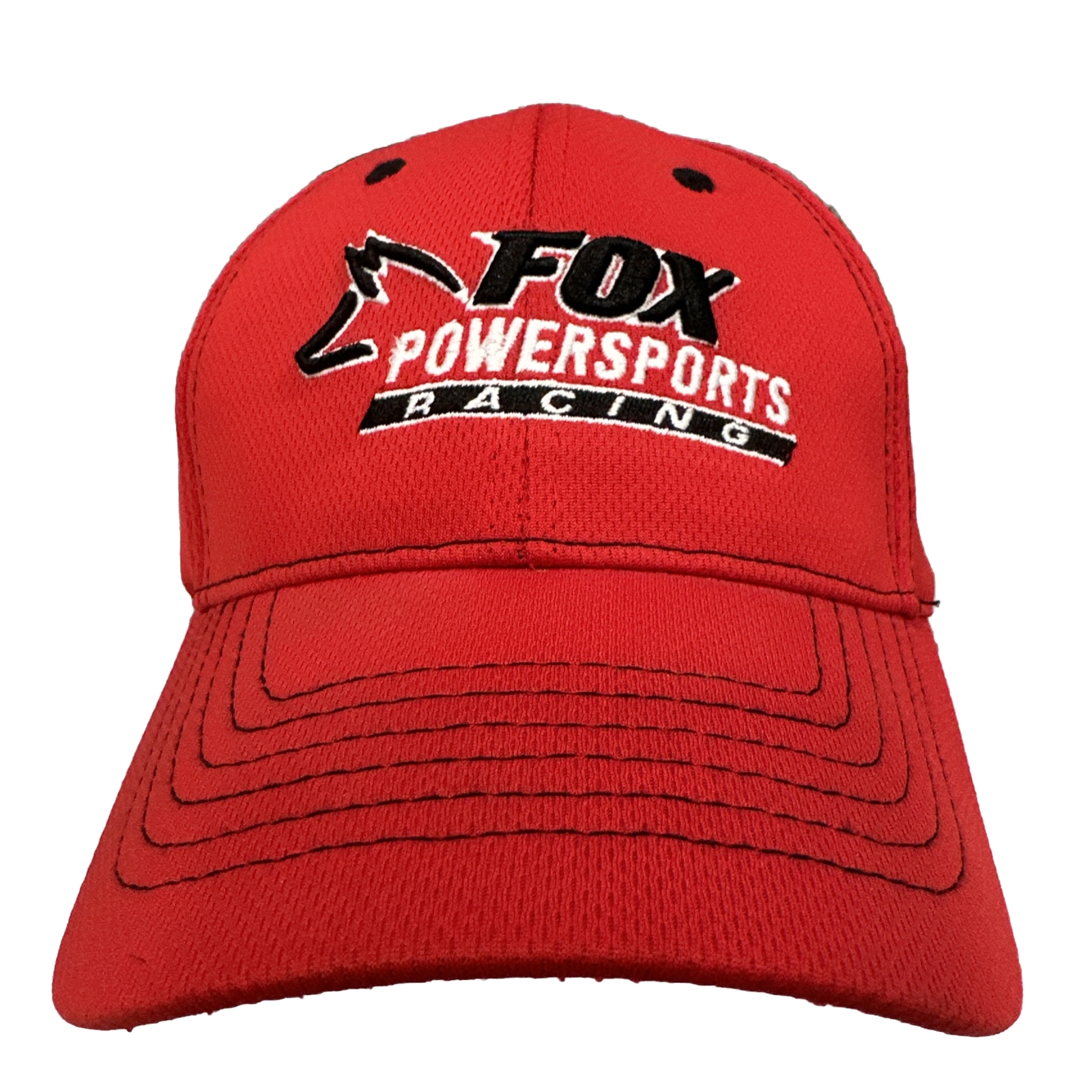 Fox Powersports Racing Hat Cap Red and Black Hook Loop Knit