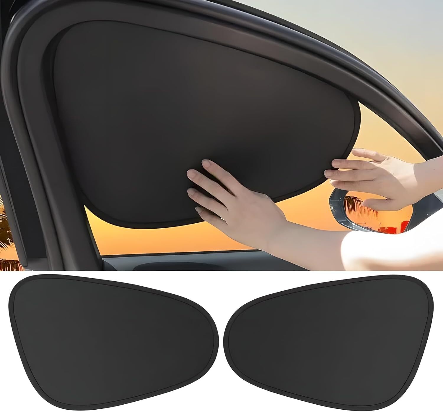 2Pcs For Toyota Car Side Window Sun Shade Static Cling UV Blocker Visor Extender
