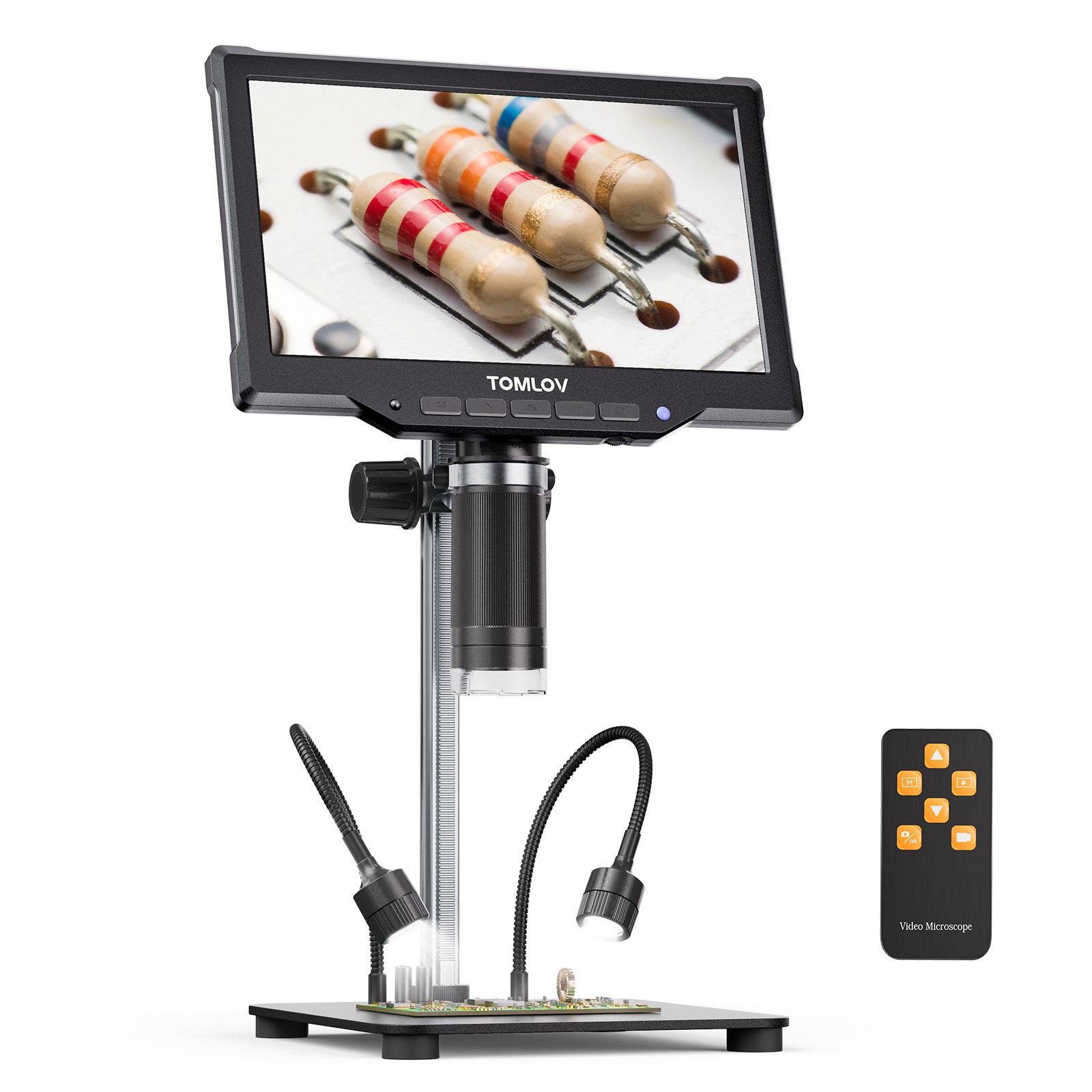 TOMLOV 10" Digital Microscope 1200X Coin Microscope 16MP Soldering Microscope