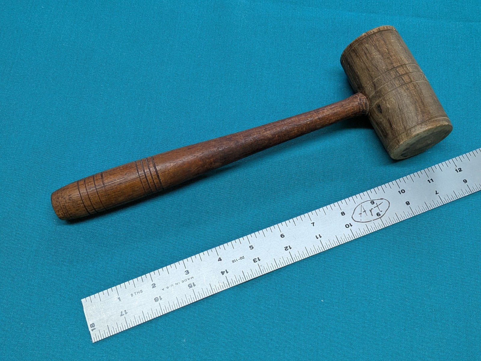 Vintage Wood Mallet 9 oz. x 12" Hammer Rustic Primitive Country Farm Tool Decor