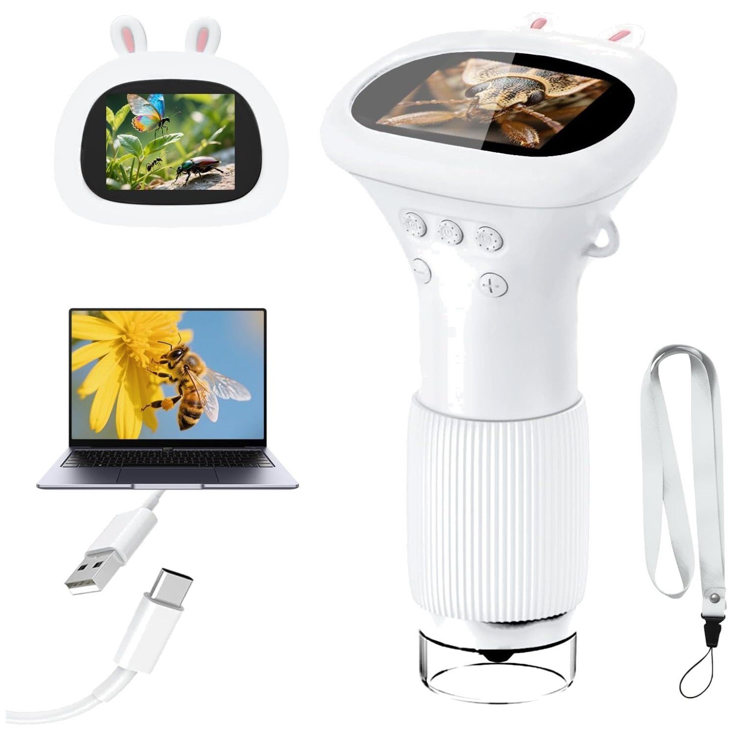 Lightweight Handheld Microscope for Children - 1000X Magnification Adventure
