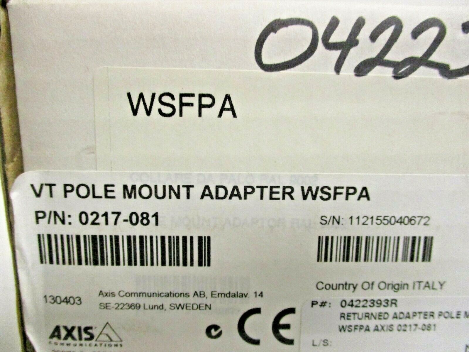 AXIS, 0217-081, VT POLE MOUNT ADAPTER , SURPLUS