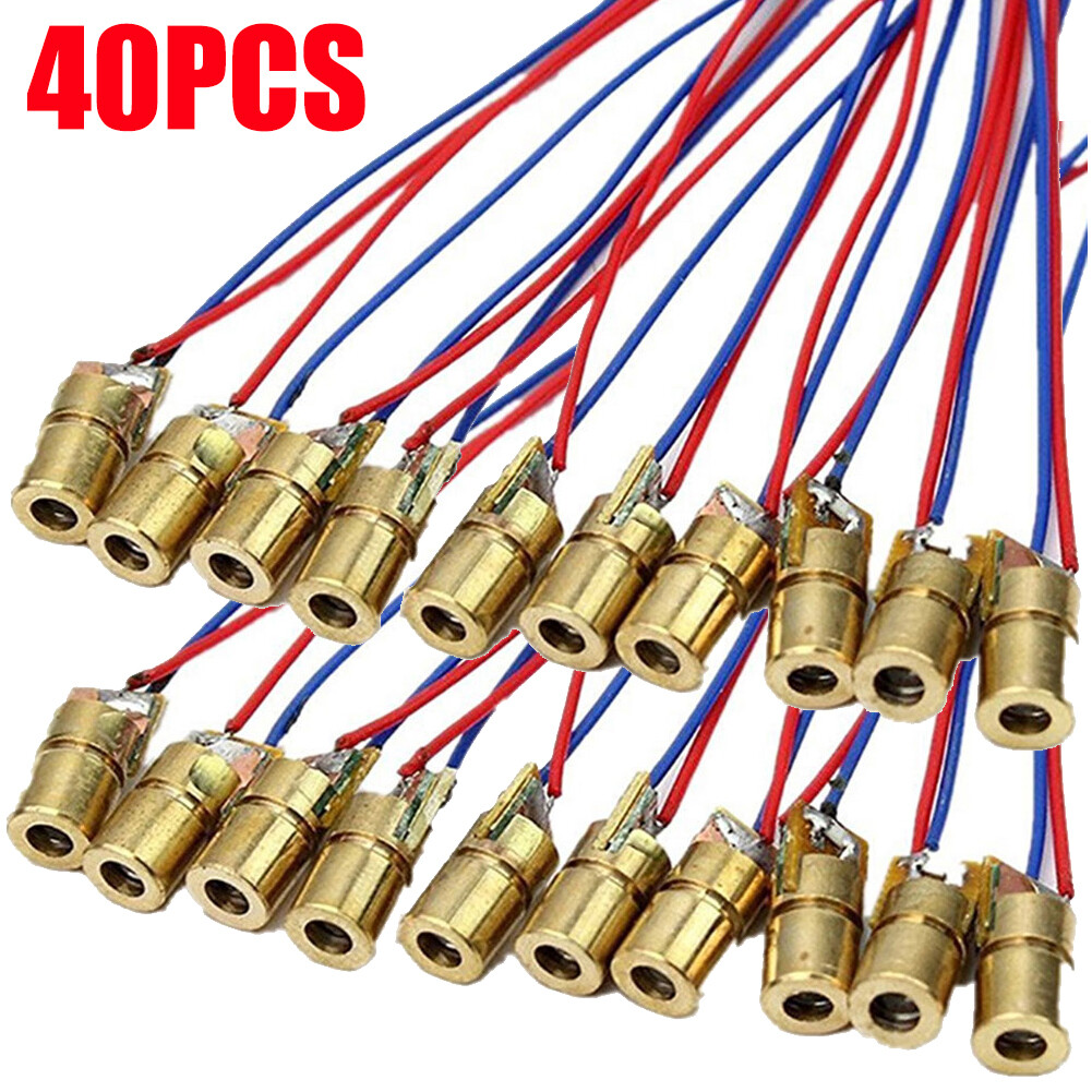 40PCS 650nm 6mm 3V 5mW Mini Laser Dot Diode Module Head WL Red