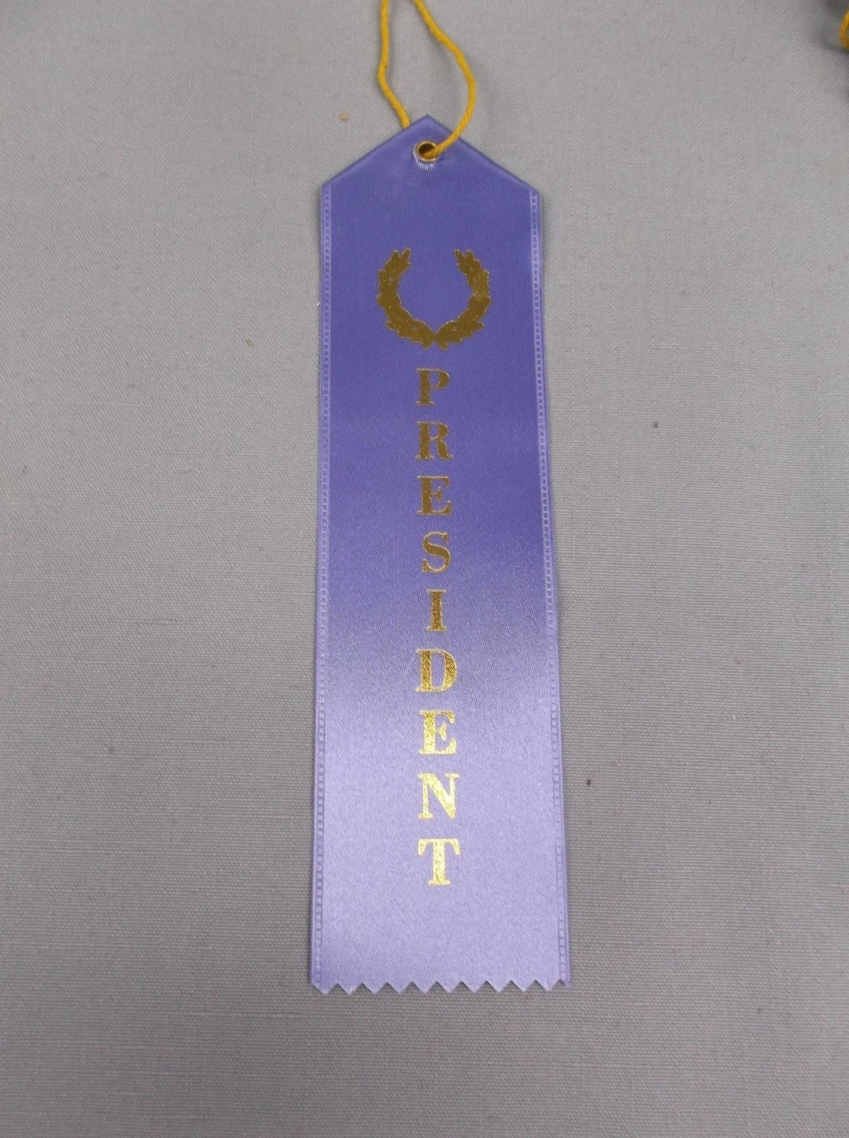 PRESIDENT blue ribbon with card and string lot of 5