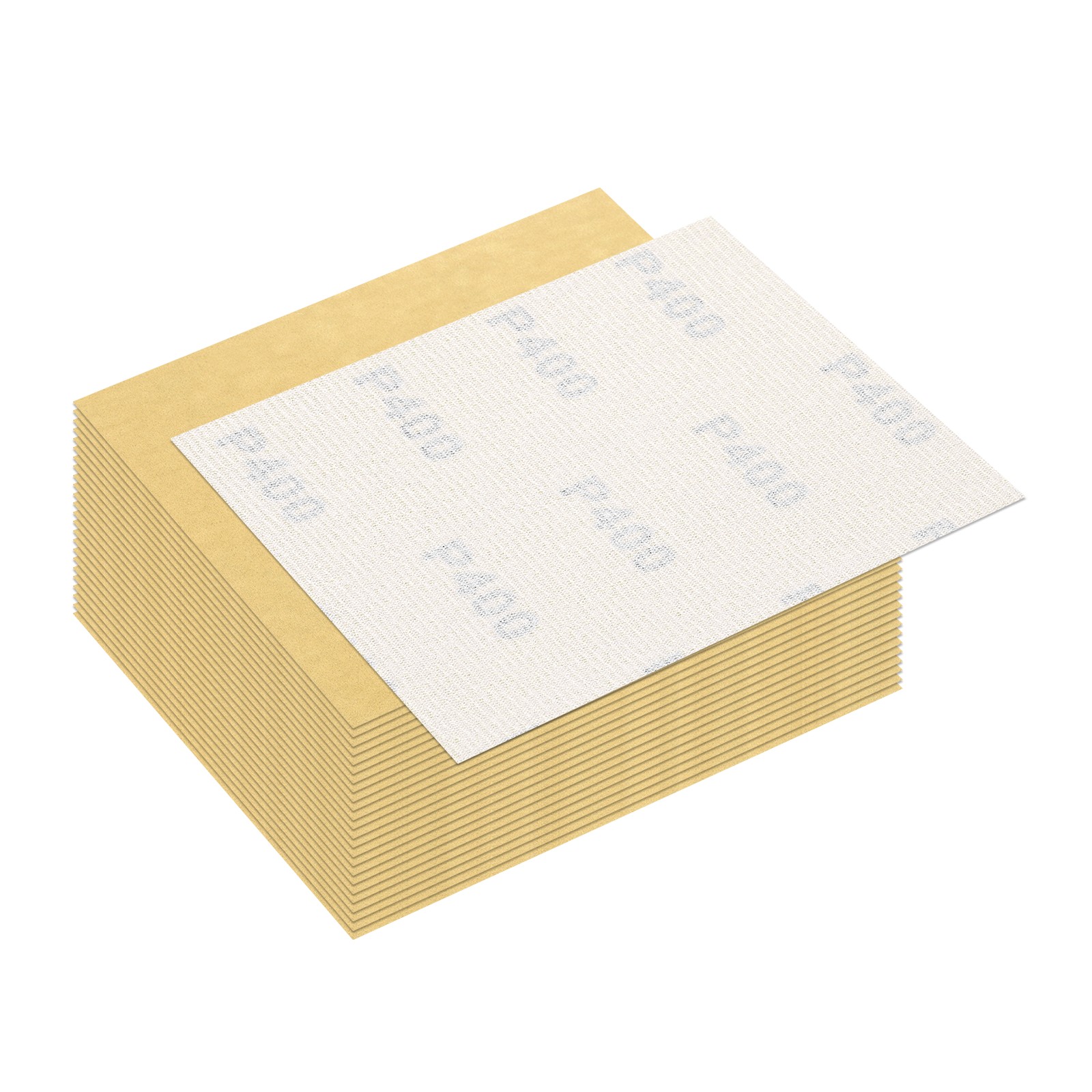 25 Pcs 400 Grit Dry Sandpapers, 4.5 x 5.5 Inch Sand Papers, Gold