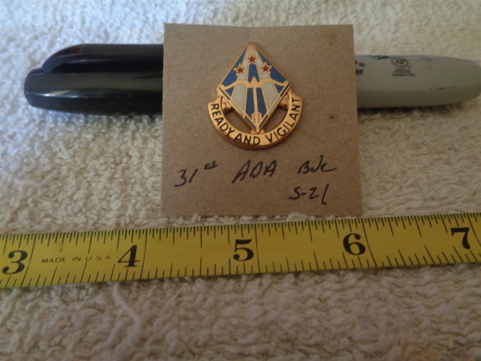 31st Air Defense Artillery Brigade S-21 Unit Crest, DI, DUI (DRAW#CL)