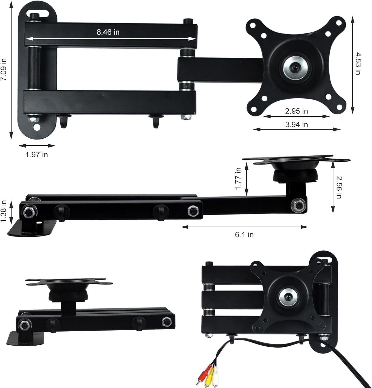 Versatile TV Wall Mount for 14-24 Inch TVs - Secure 360° Rotation & Stability