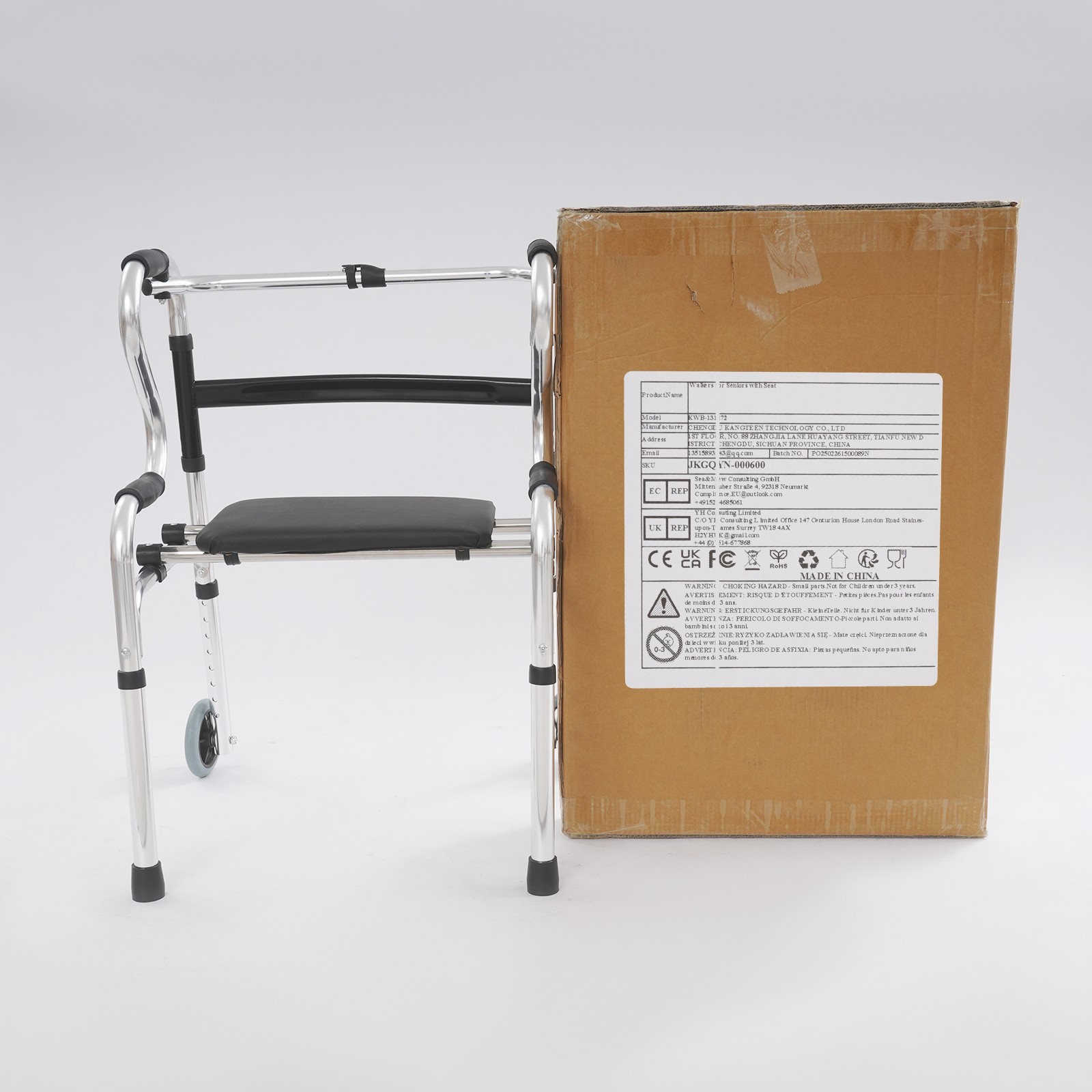 Adjustable Walker With Wheels Foldable Walker For Seniors Stand Up Walker