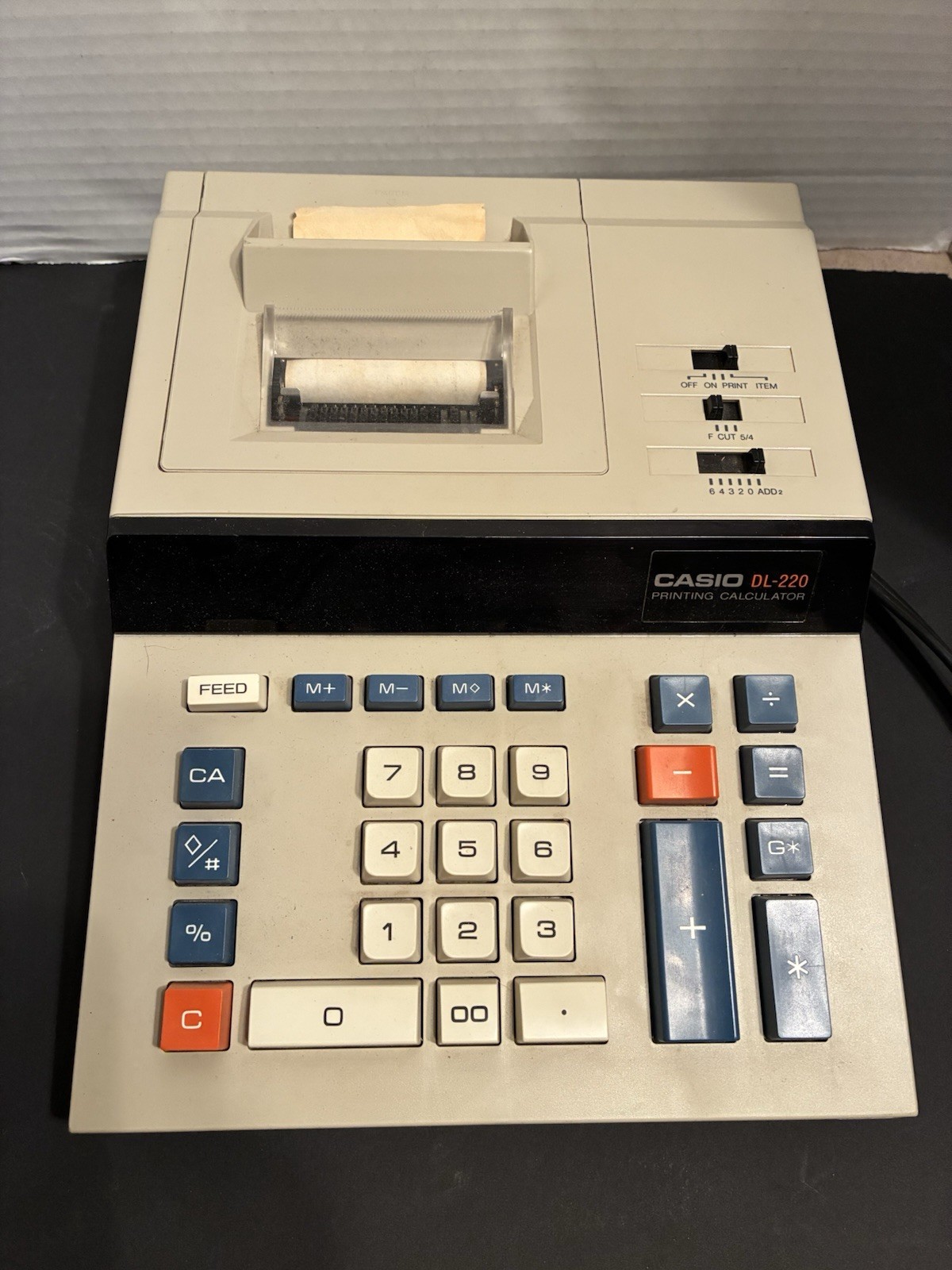 Vintage Casio DL-220 Printing Calculator Made in Japan FREE Paper Roll *TESTED*