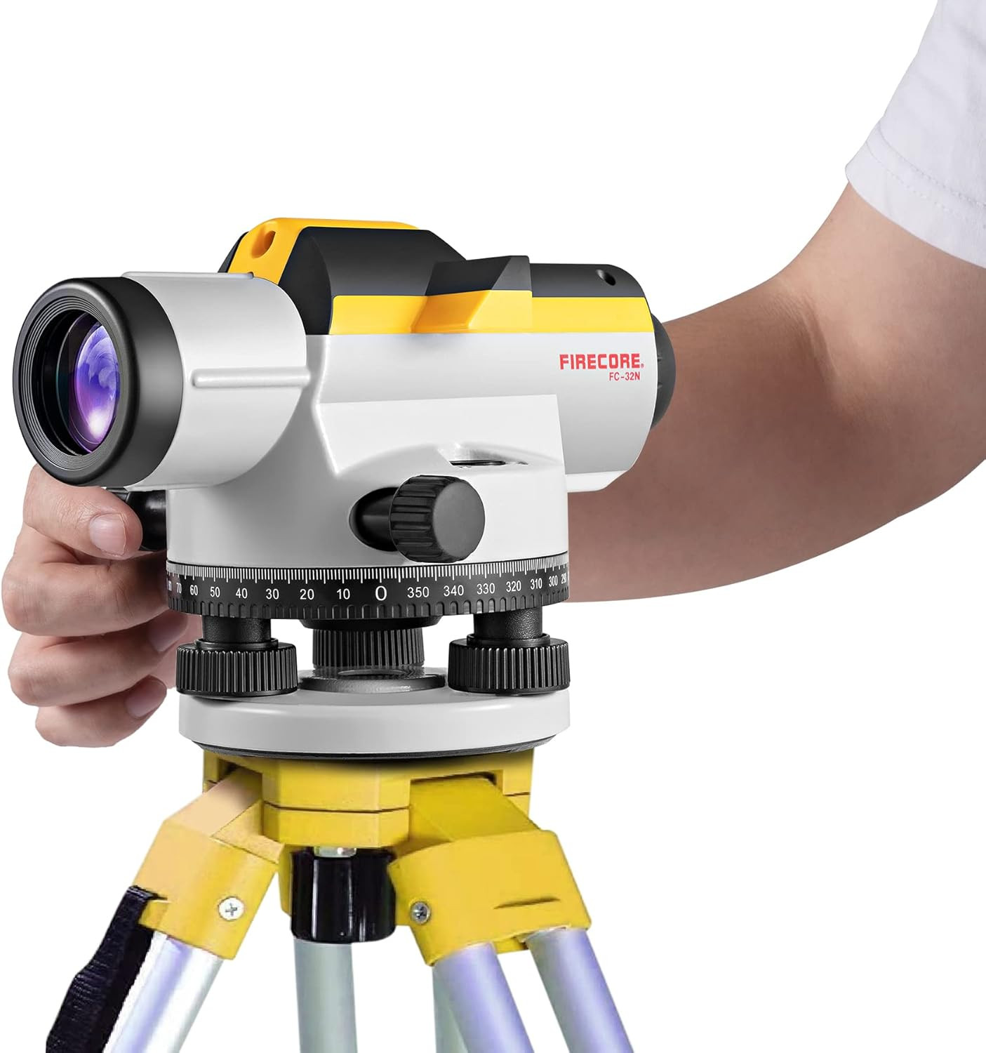 32X Automatic Optical Level Kit with Self-Leveling Magnetic Dampened Compensator
