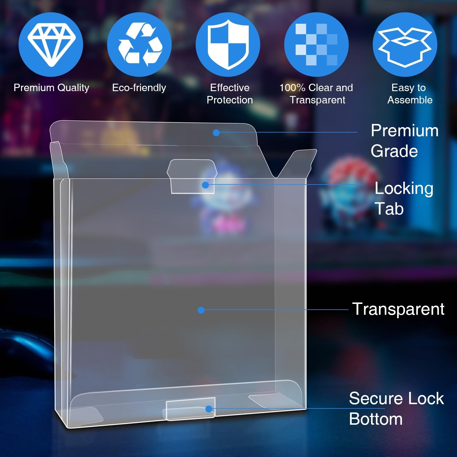 Vlammende Game Boy clear case protector