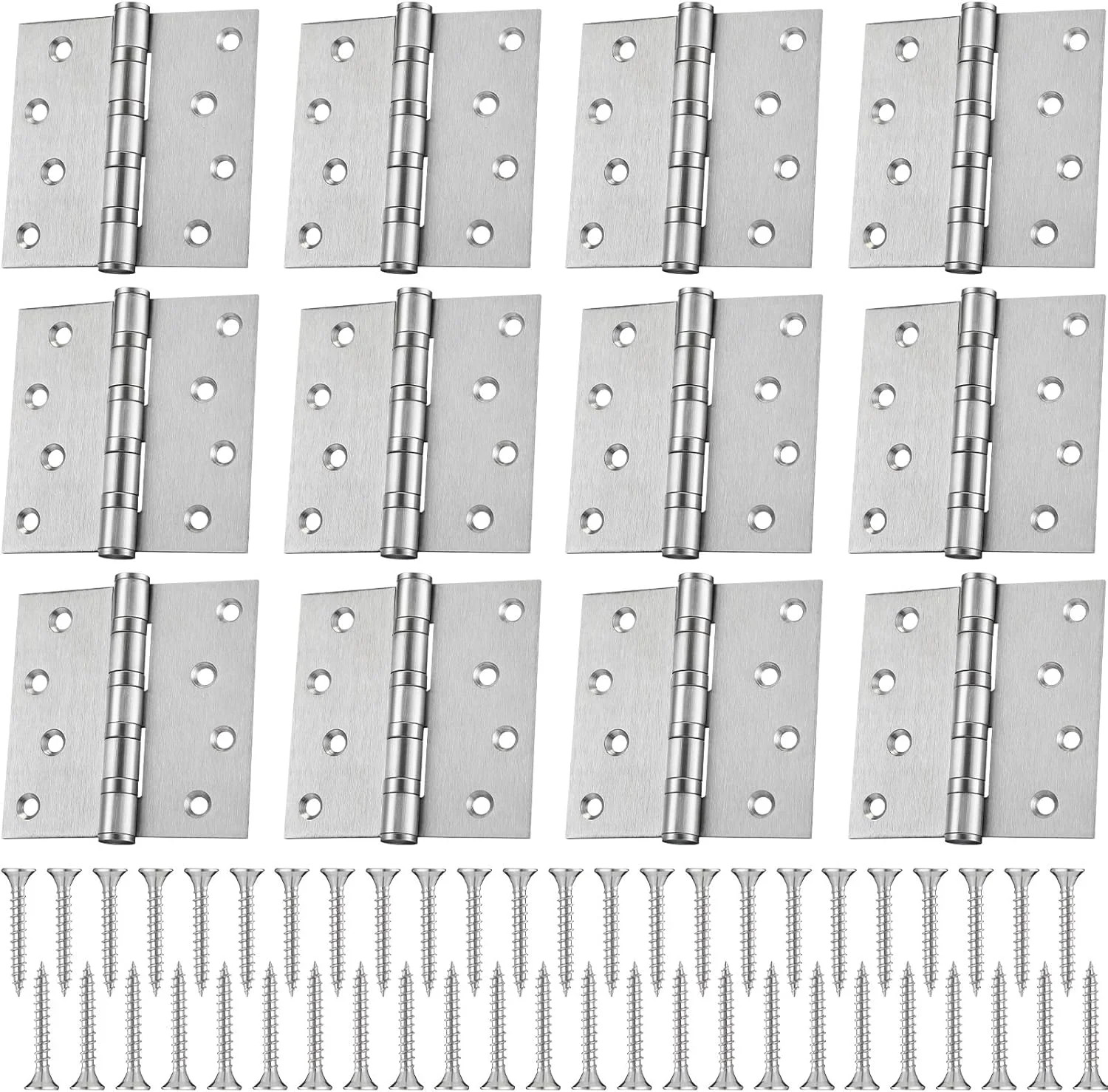 Yaocom 12 Pcs 4'' Ball Bearing Door Hinges Stainless Steel Heavy Duty Hinges 4 x
