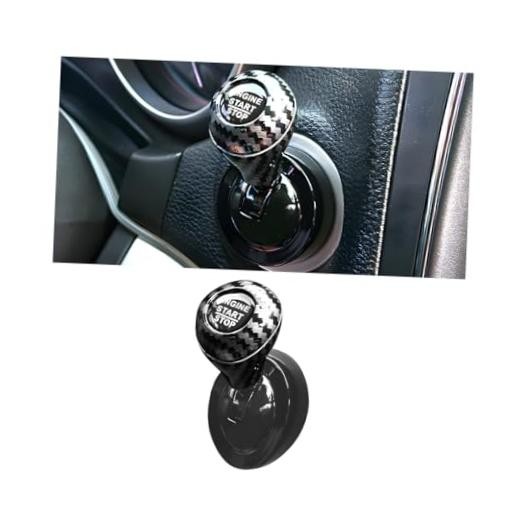 Car Joystick Push to Start Button Cover Cool Metal Vehicle Engine Carbon Fiber