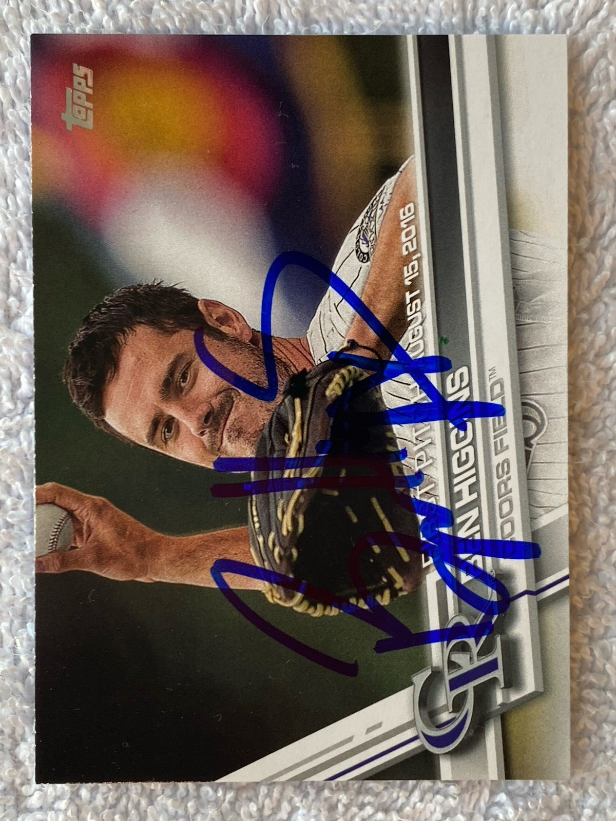 BEN HIGGINS AUTOGRAPH 2017 TOPPS FIRST PITCH #FP23 COLORADO ROCKIES BACHELORETTE