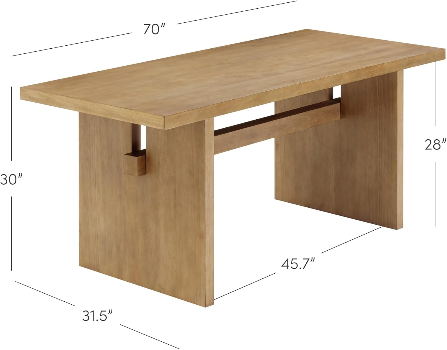 Nathan James Briggs Modern Dining Table for 6, Small Rectangle Dining Table, Sol