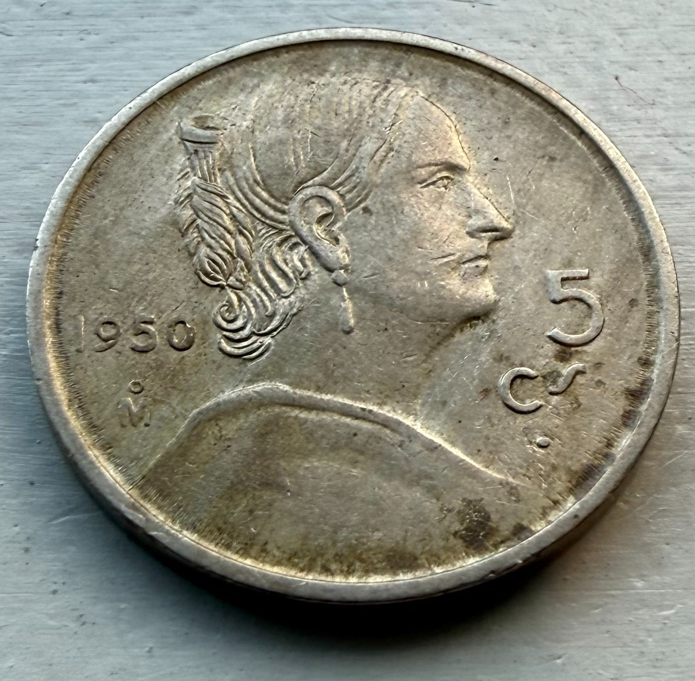 1950-Mo Mexico 5 Centavos ~ (XF/AU) Condition ~ LOW Minatage 5,700,00