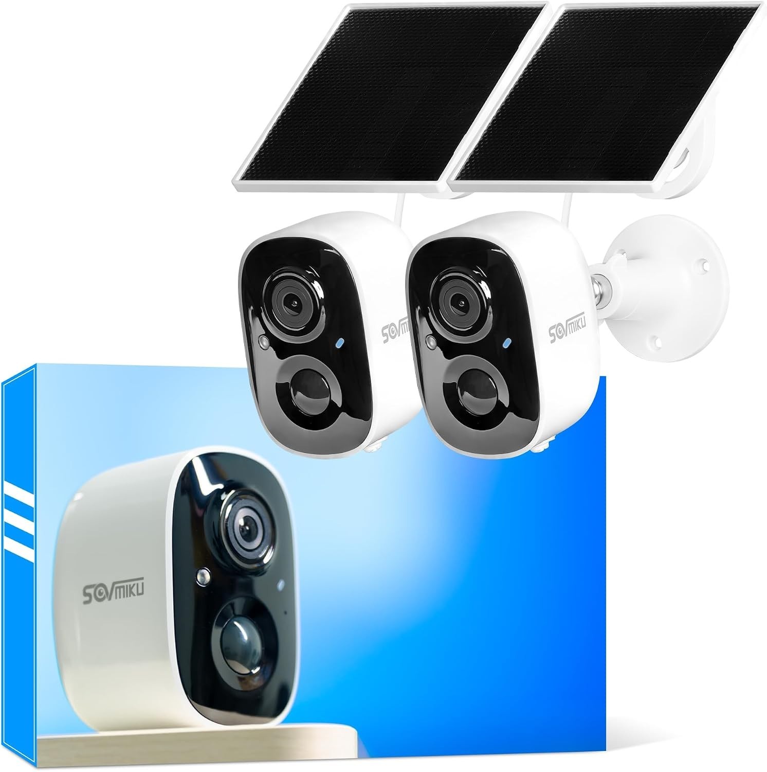 Vicohome 2K Solar Security Camera - 3MP Wireless Outdoor, Battery Powered, Co...