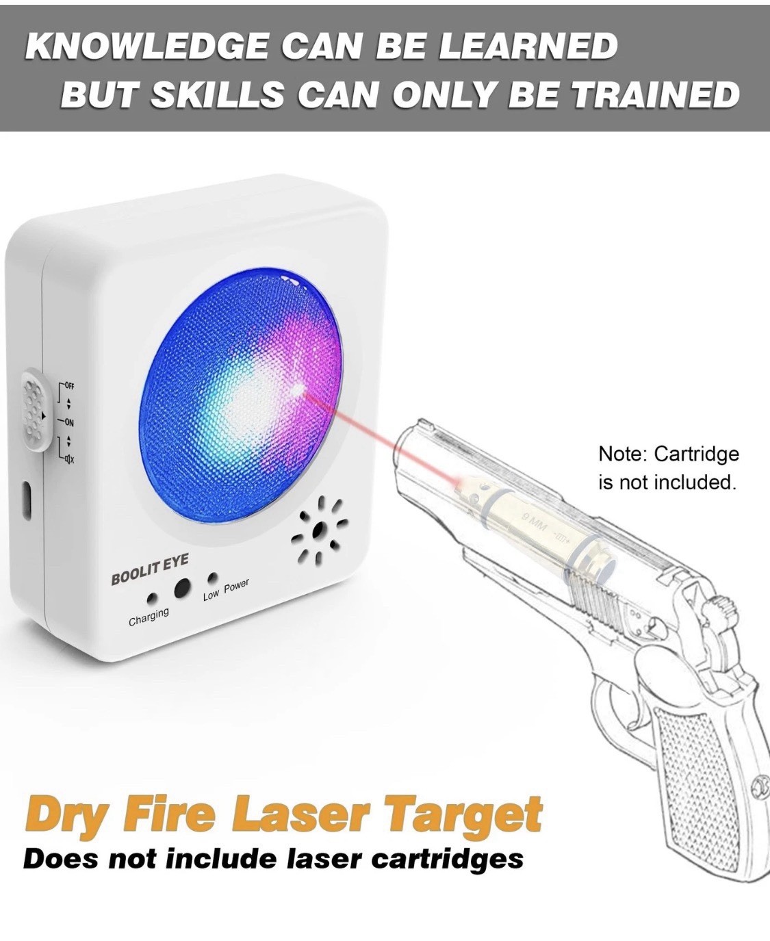 BOOLIT EYE Laser Training Target, Dry Fire Target Safely White