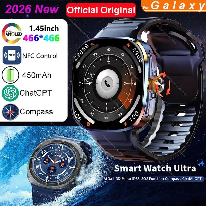 New Watch 7 Ultra GPS Tracking Smart Watch Men Amoled Screen Heart