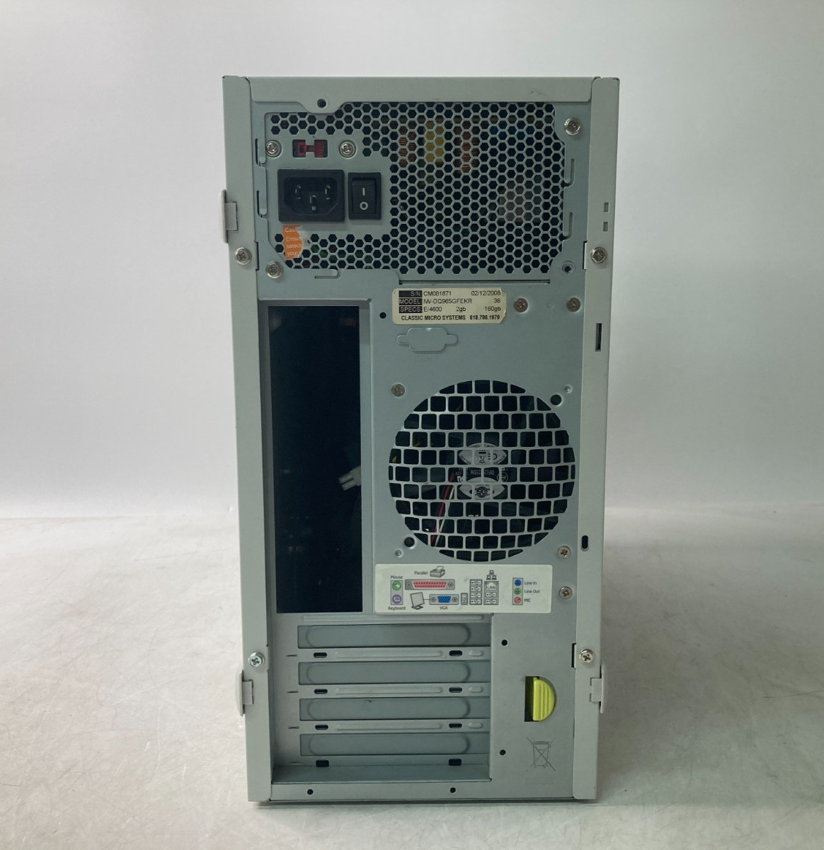 Vintage Classic Micro System Black & White PC Case w/ PSU DVD & Floppy Drive