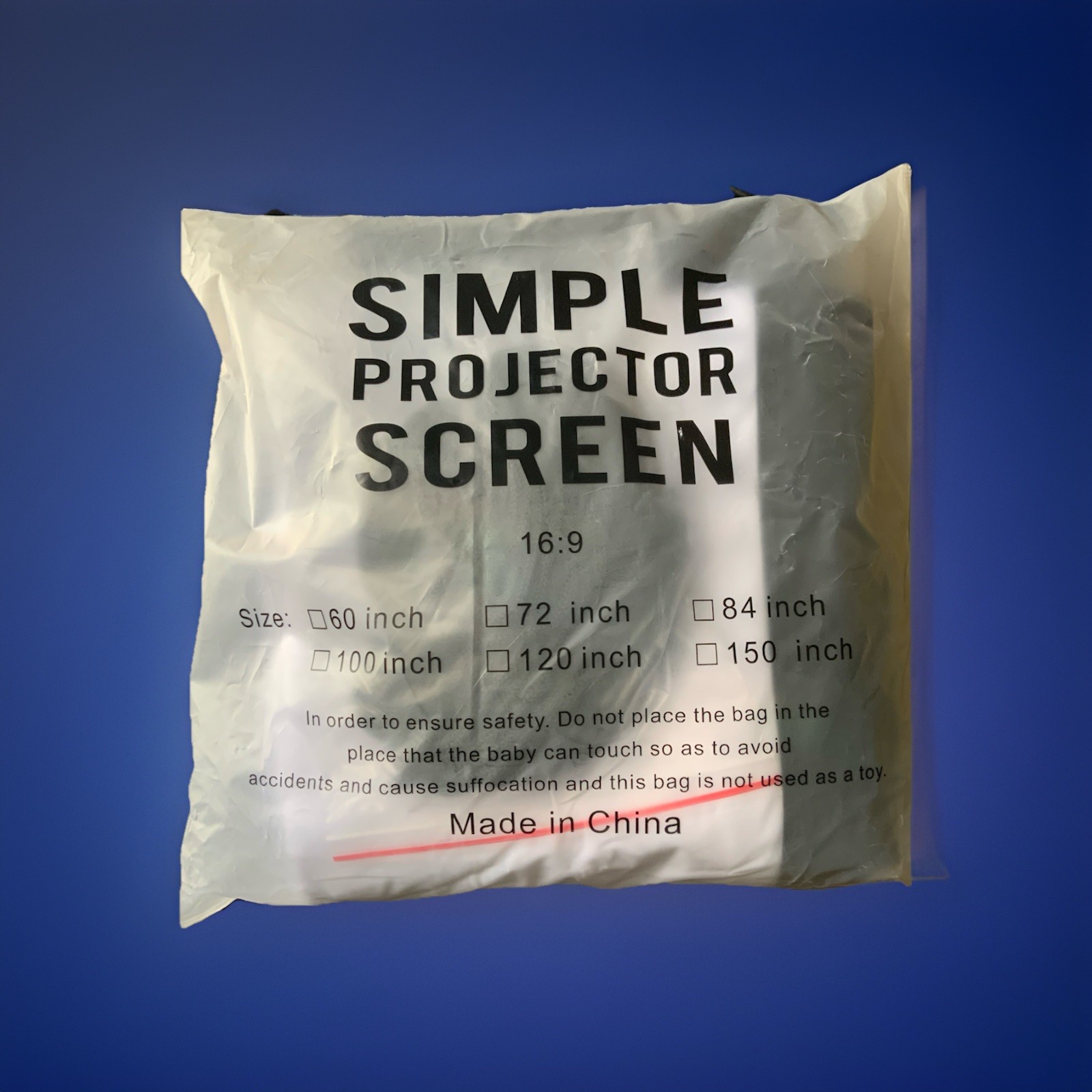 Projection Screen Simple 120 Inches foldable 16:9 scale