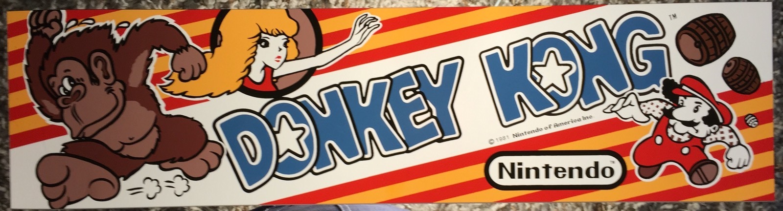 Donkey Kong Arcade Marquee 22.45" x 5.8"