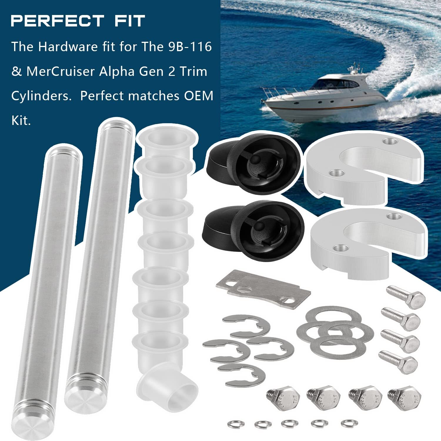 Trim Cylinder Bushing Hardware Kit Tool SEI 9B-116B For Mercruiser Alpha I Gen 2