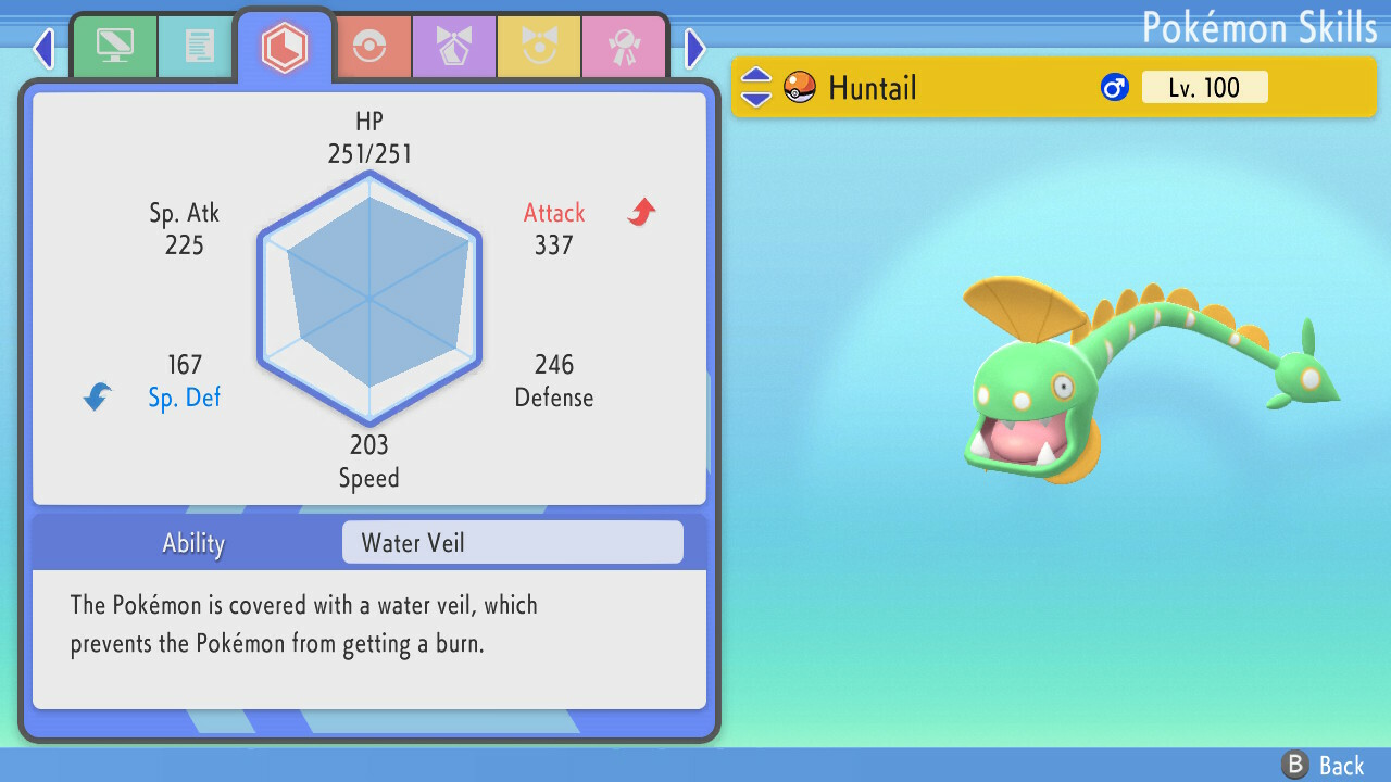 Shiny Huntail 6IVs Pokemon BDSP
