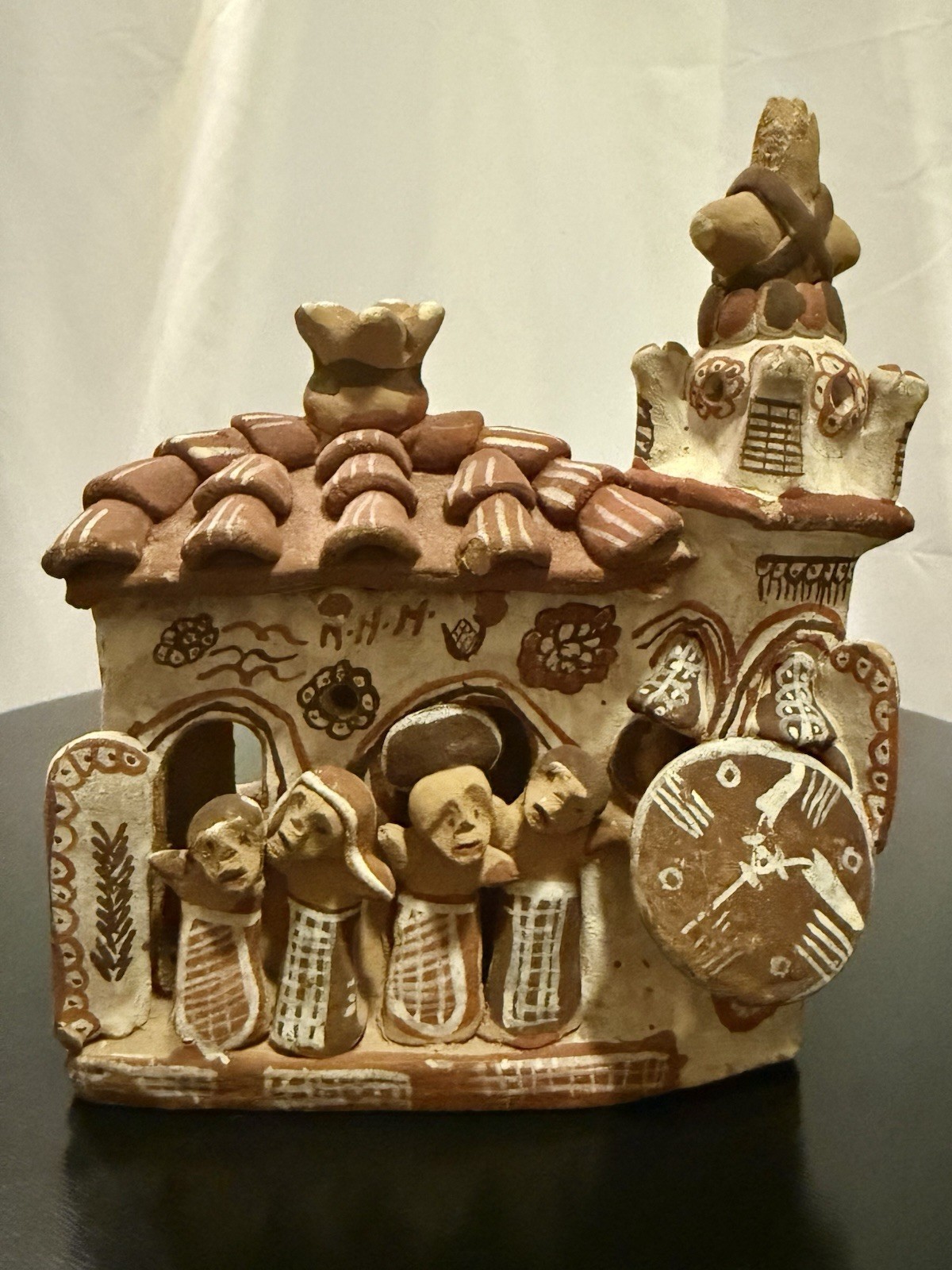 VTG Peruvian Ayacucho Quinua Clay Church Rentablo 7” - Handmade Andean Folkart
