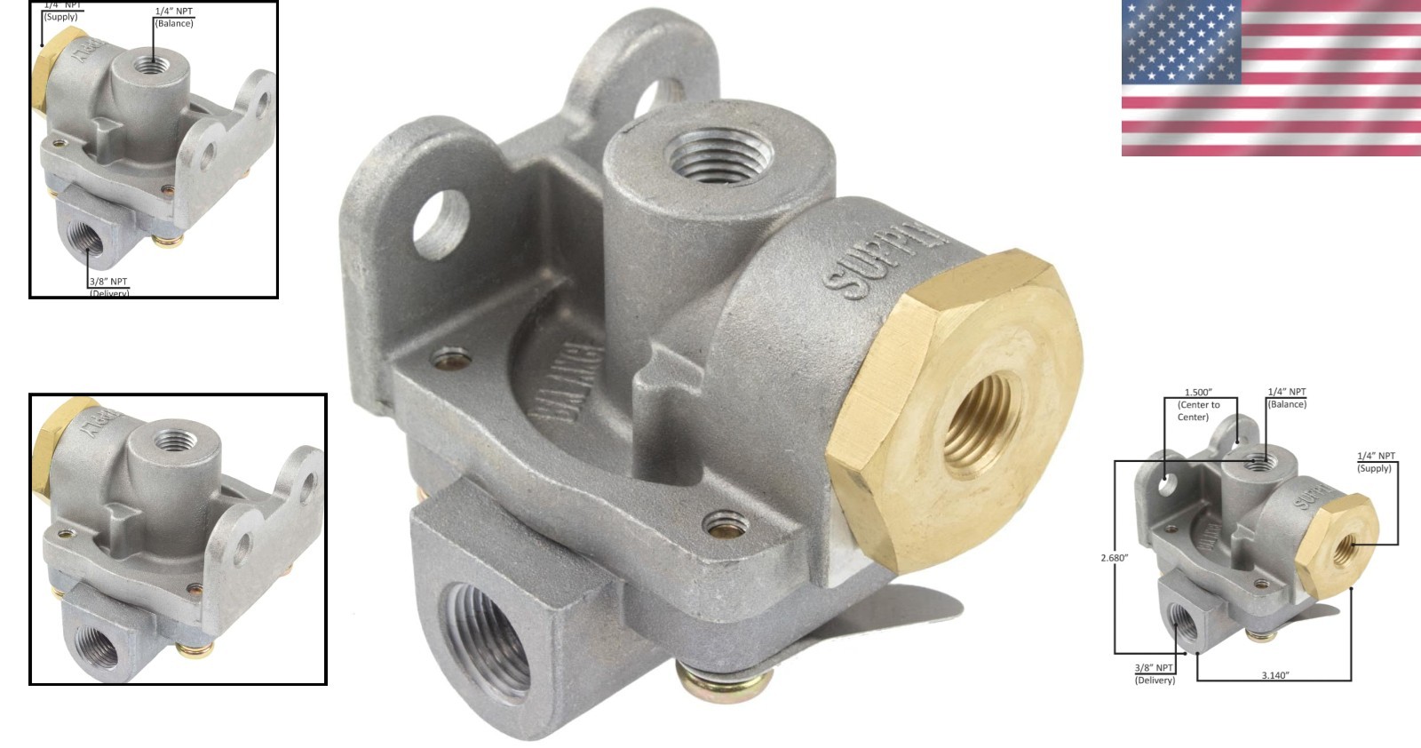 Air Brake Quick Release Valve Compatible with Bendix 289714 Freightliner