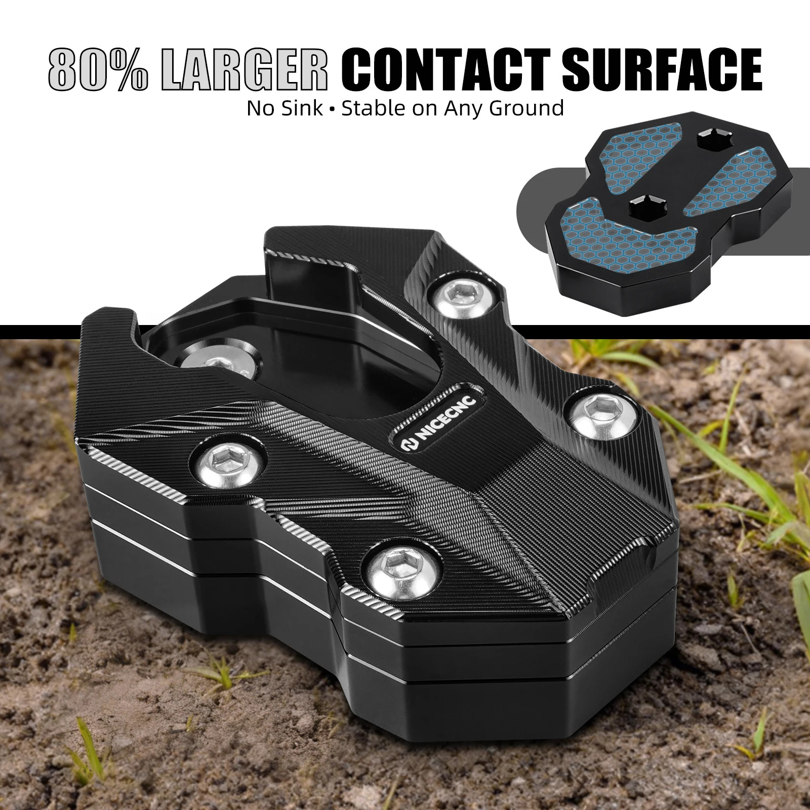 For BMW R1300 GS R1300 GSA 2024–2025 Side Stand Enlarger Pad With Adaptive Heigh