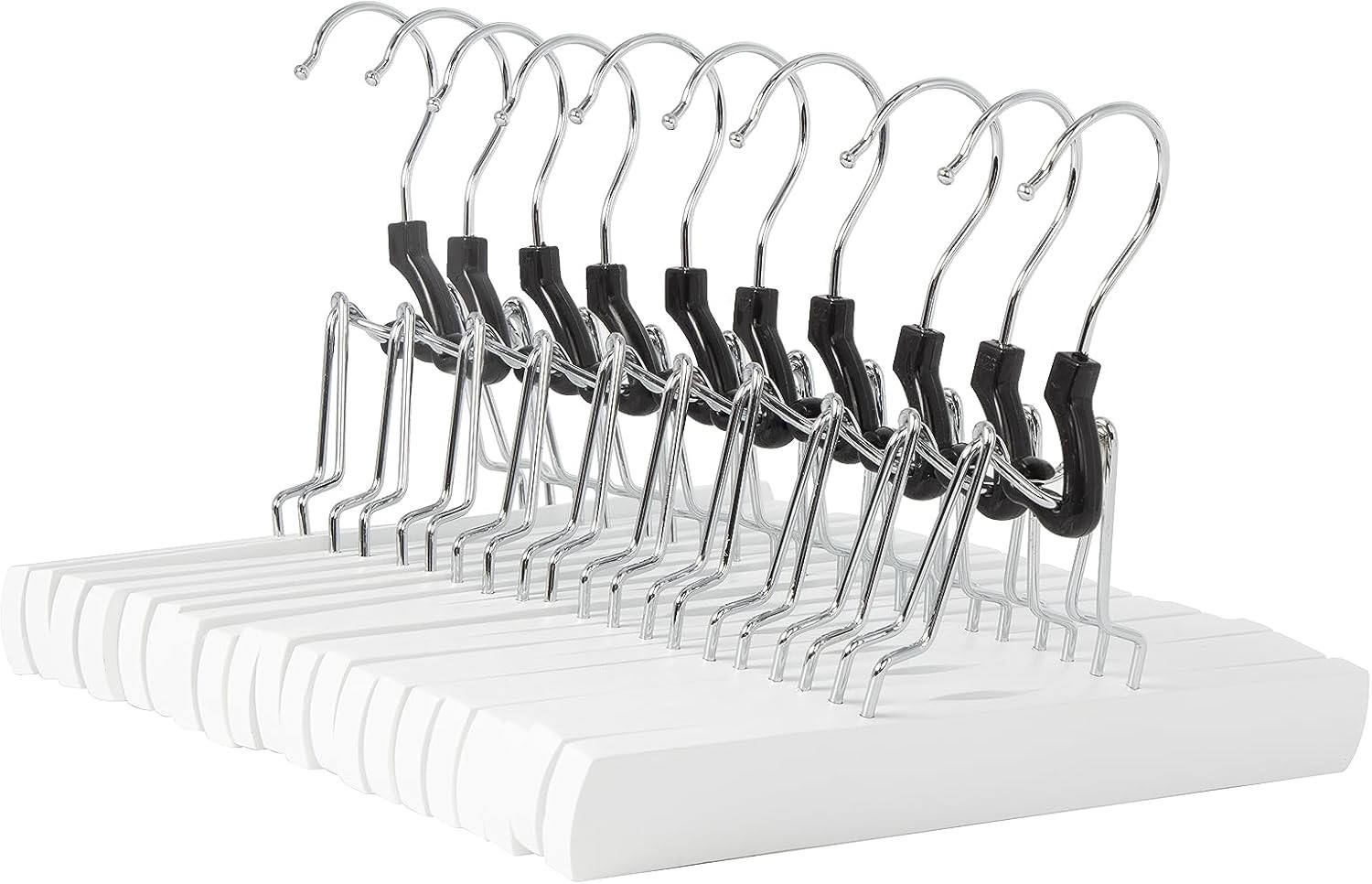 Sturdy Wooden Pants Hangers Natural 10-Pack