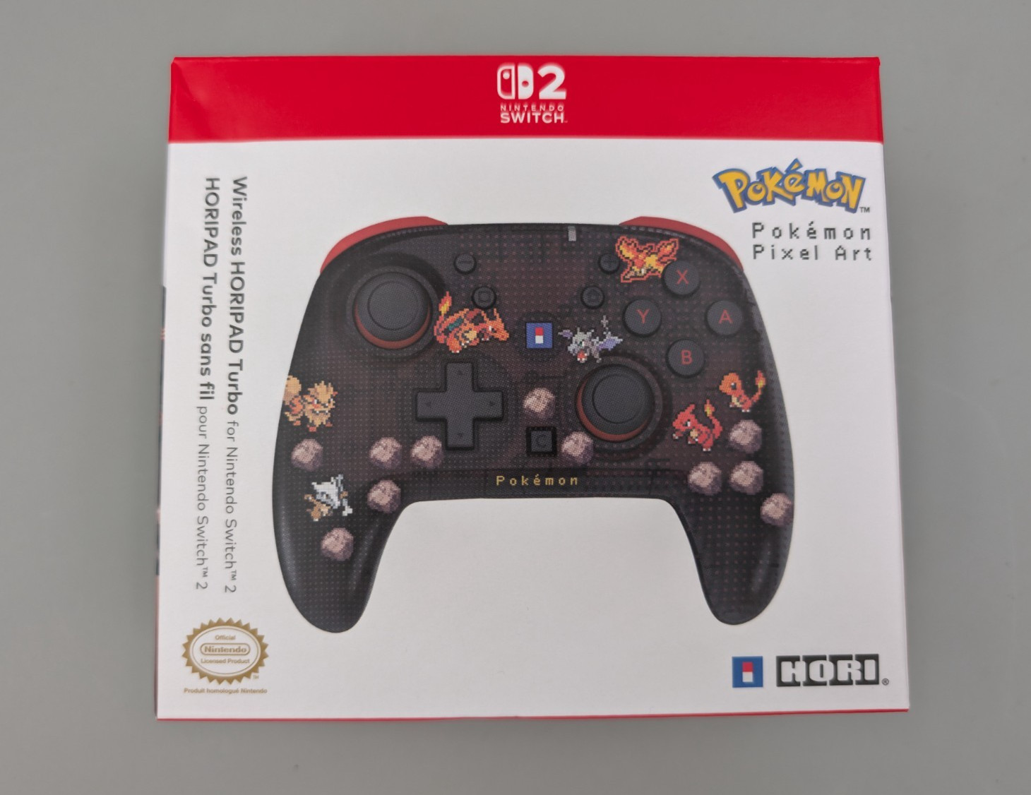 HORI Wireless HORIPAD Turbo Pokémon Pixel Art Red Controller for Switch 2 NEW