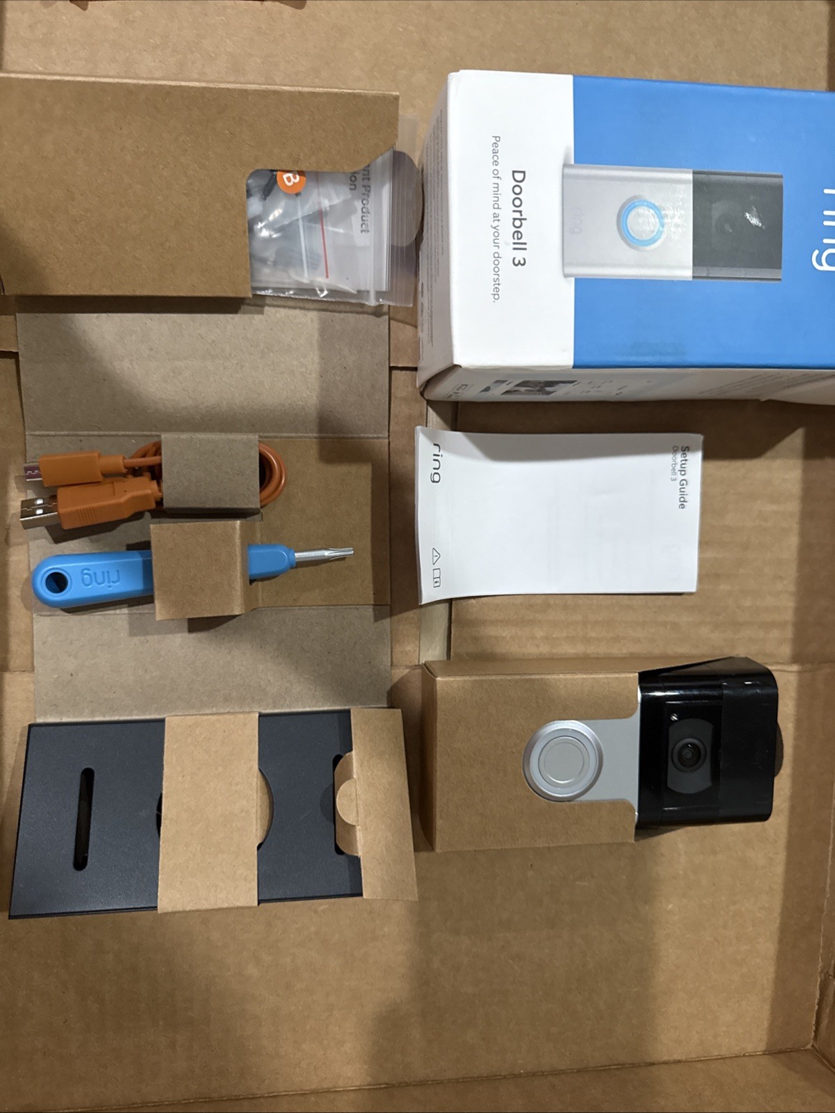 Ring Video Doorbell 3 , NO Battery Motion Security Camera Wireless Rechargeable