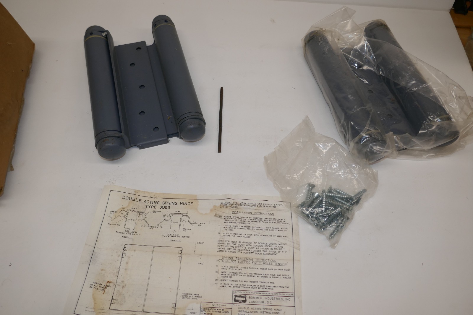 BOMMER 3029-7 DOUBLE ACTING SPRING HINGE 7” STEEL SALOON SWING DOOR PART NOS