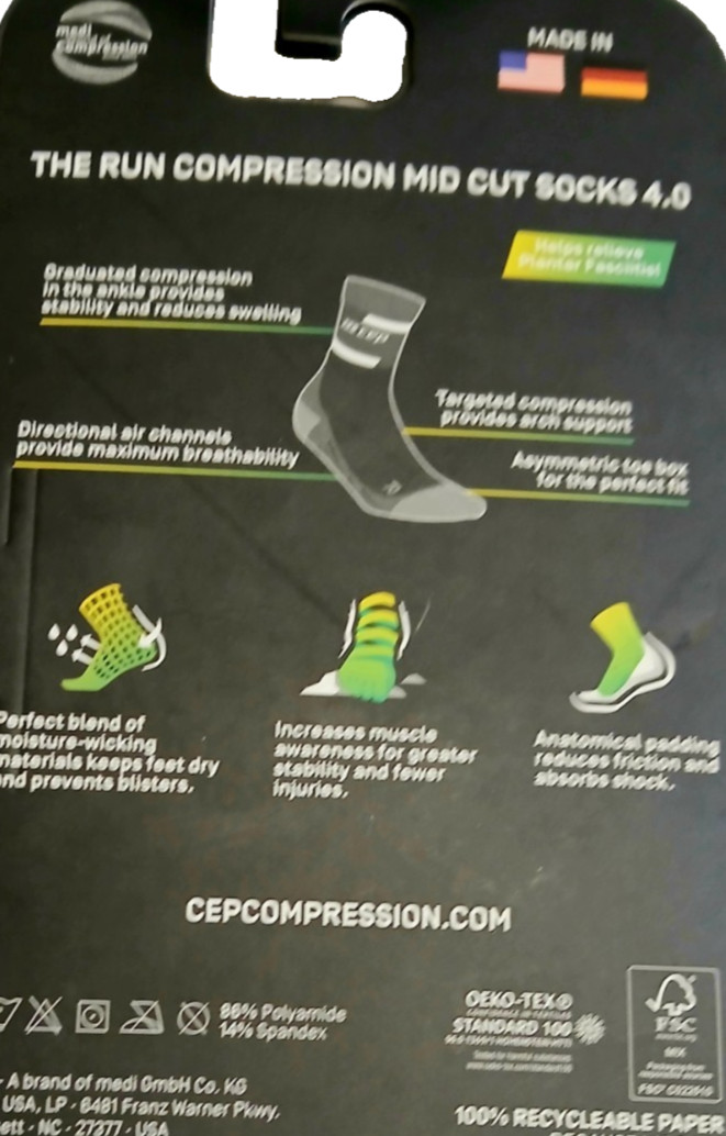 cep compression socks mens LG mid cut 4.0 THE RUN