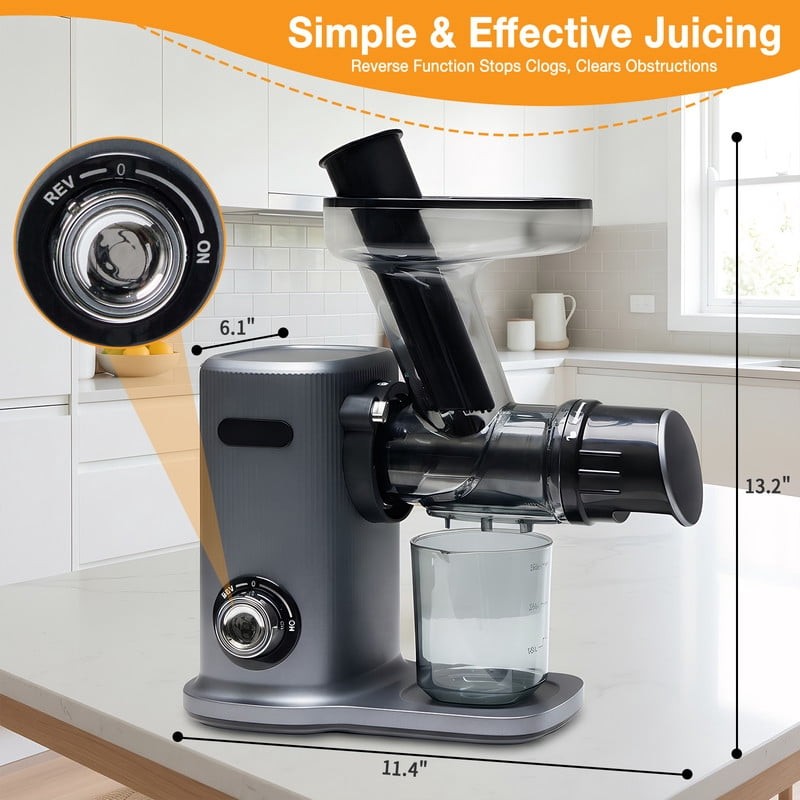 Cold Press Juicer, Slow Masticating Juicer Machines with Extra Wide Feed Chute