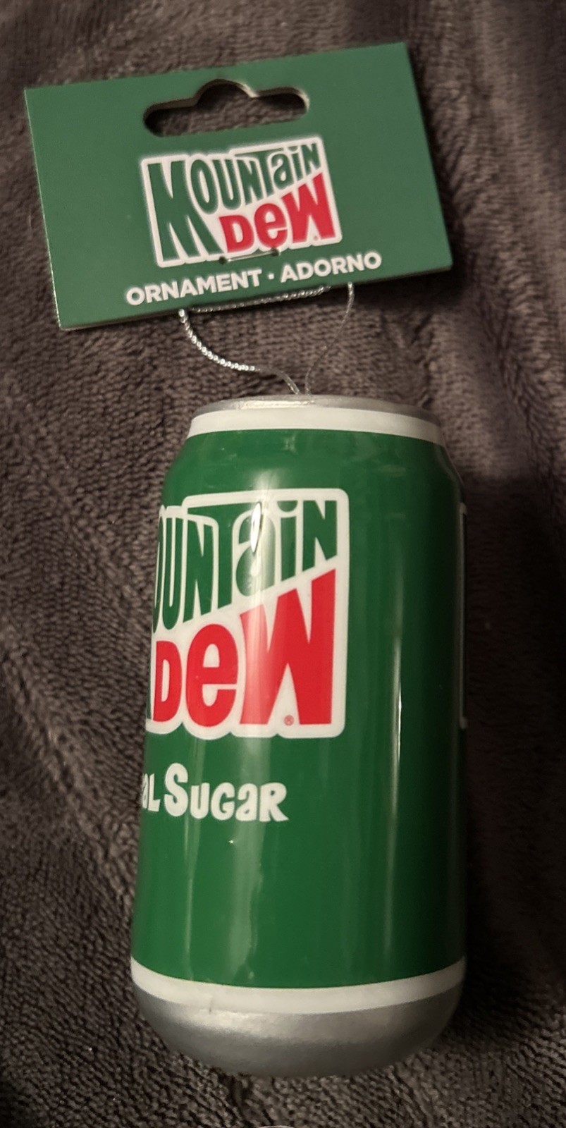 Mountain Dew Real Sugar Can Holiday Ornament NEW!