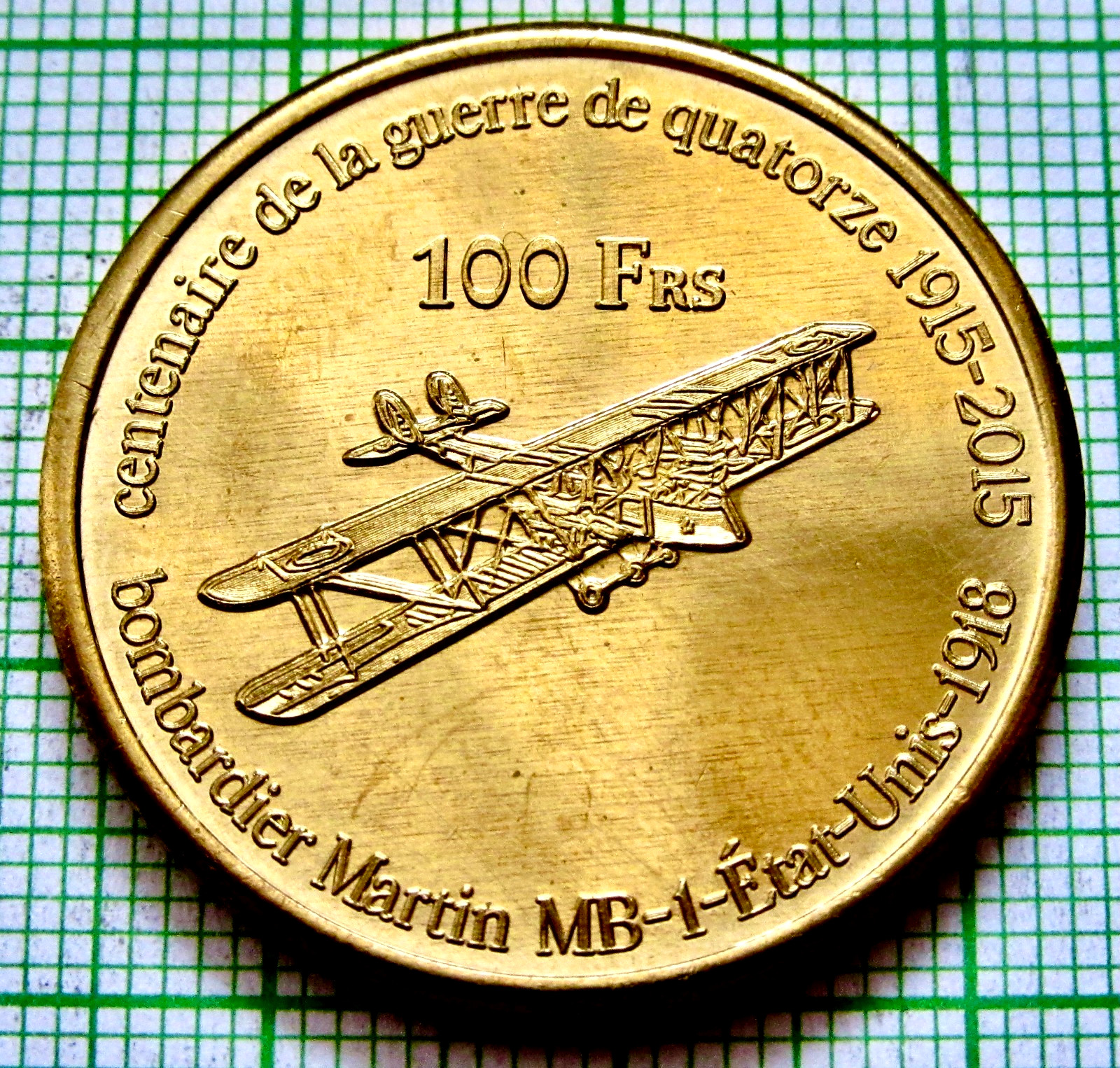 Tromelin Island French Overseas Territories 2017 100 Francs, WWI Bomber Aircraft