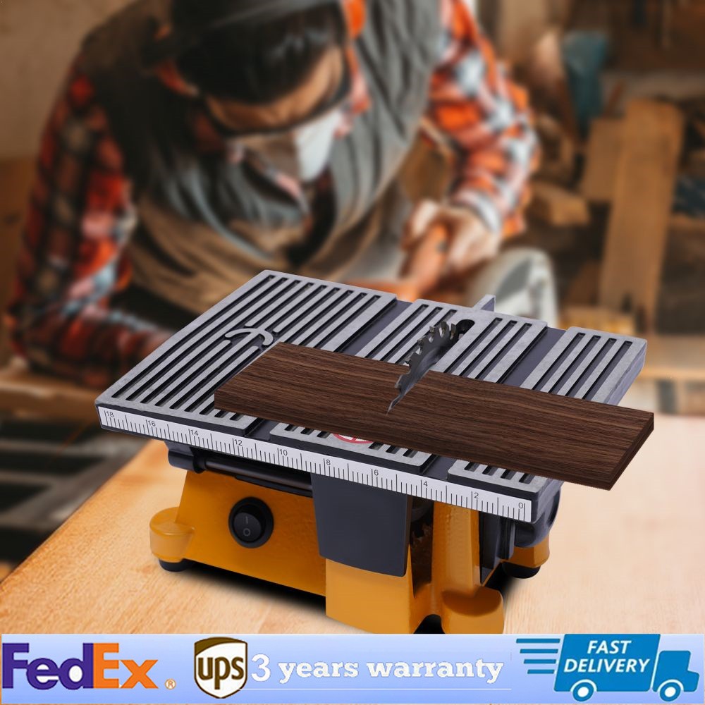4" Mini Electric Table Saw Craft Power Tool Hobby DIY Metal Wood Cutting Machine