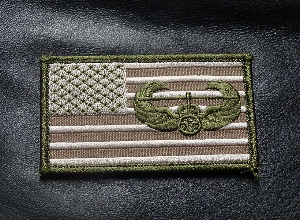 AIR ASSAULT USA FLAG TACTICAL COMBAT 3.5 INCH HOOK PATCH
