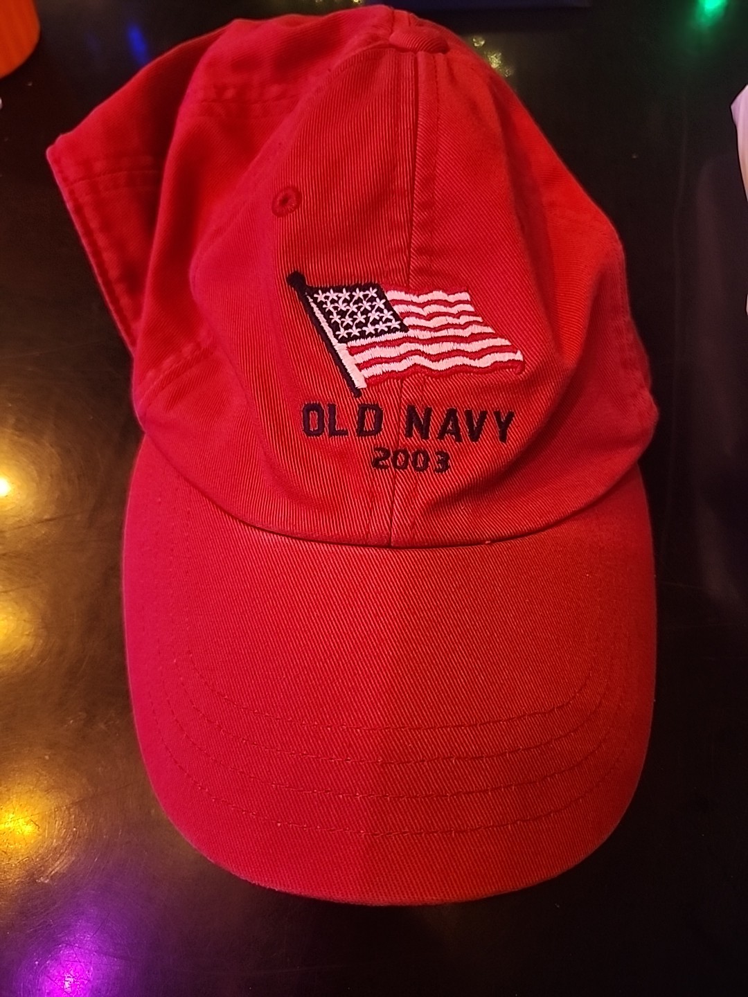 Old Navy USA Ball Cap Hat vintage 2003 100% Cotton Red Boys Youth Adjustable