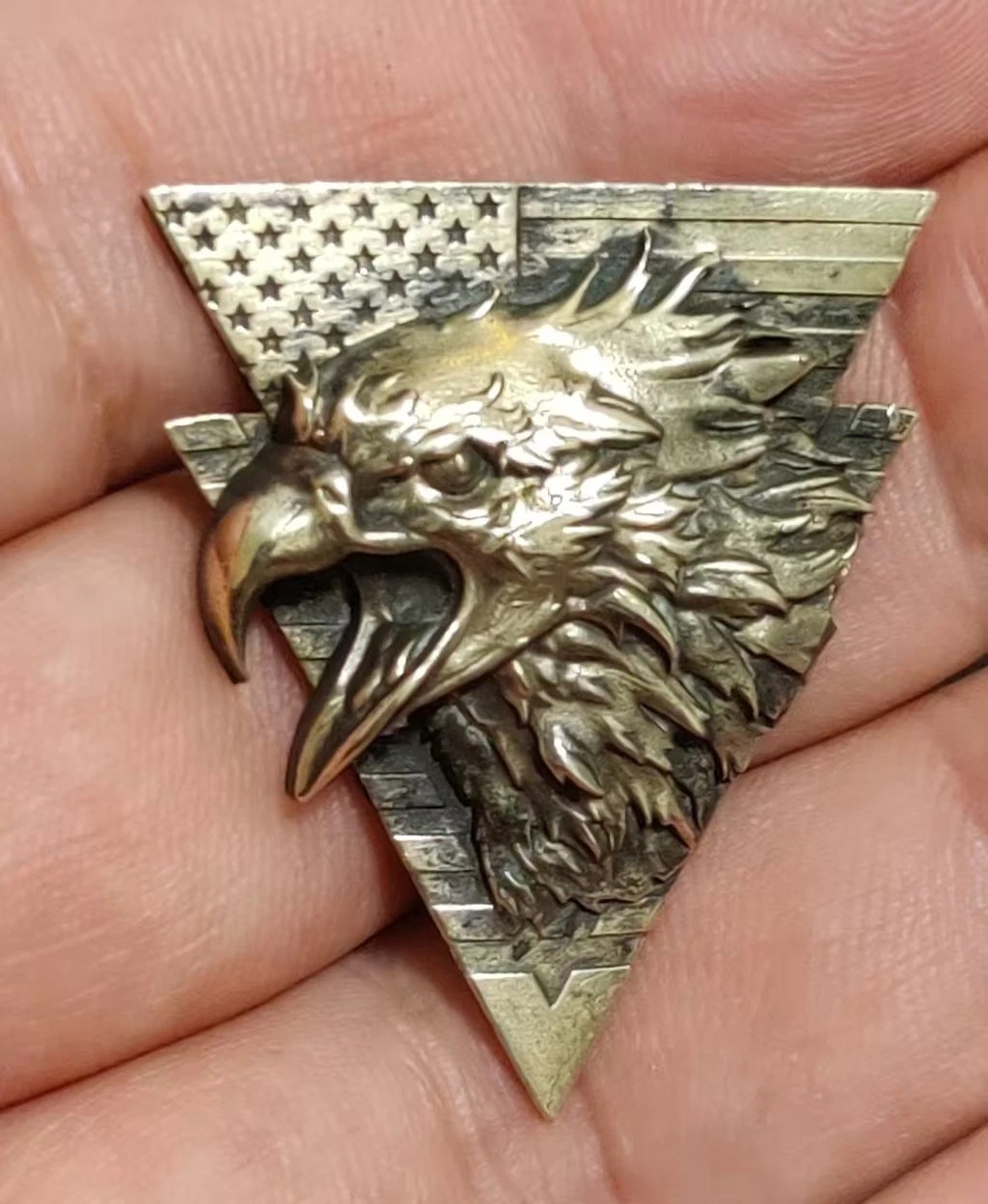 1 piece Lighter accessories Brass Eagle Head Statue DIY sticker